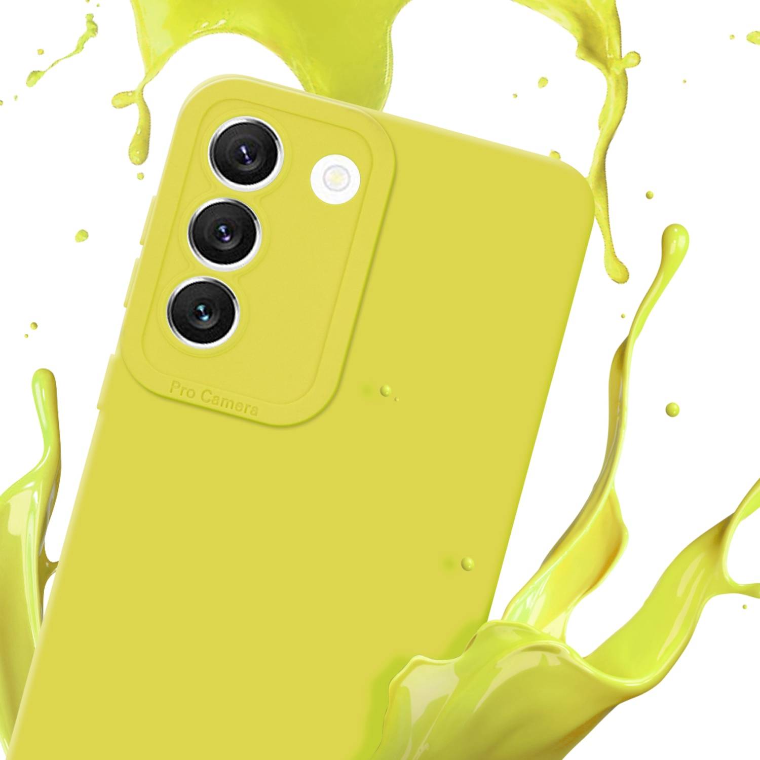 Cadorabo Hülle für Samsung Galaxy S22 Schutz Hülle in Gelb TPU Silikon Etui Case Handyhülle