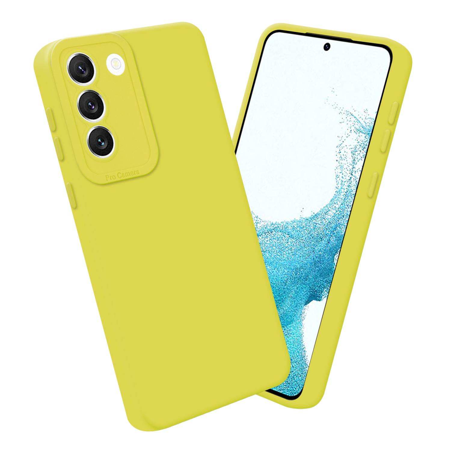 Cadorabo Hülle für Samsung Galaxy S22 Schutz Hülle in Gelb TPU Silikon Etui Case Handyhülle