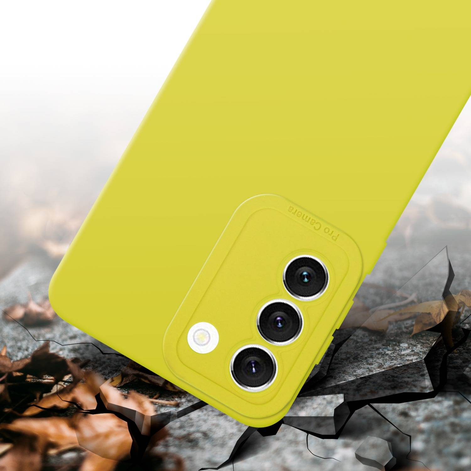 Cadorabo Hülle für Samsung Galaxy S22 Schutz Hülle in Gelb TPU Silikon Etui Case Handyhülle