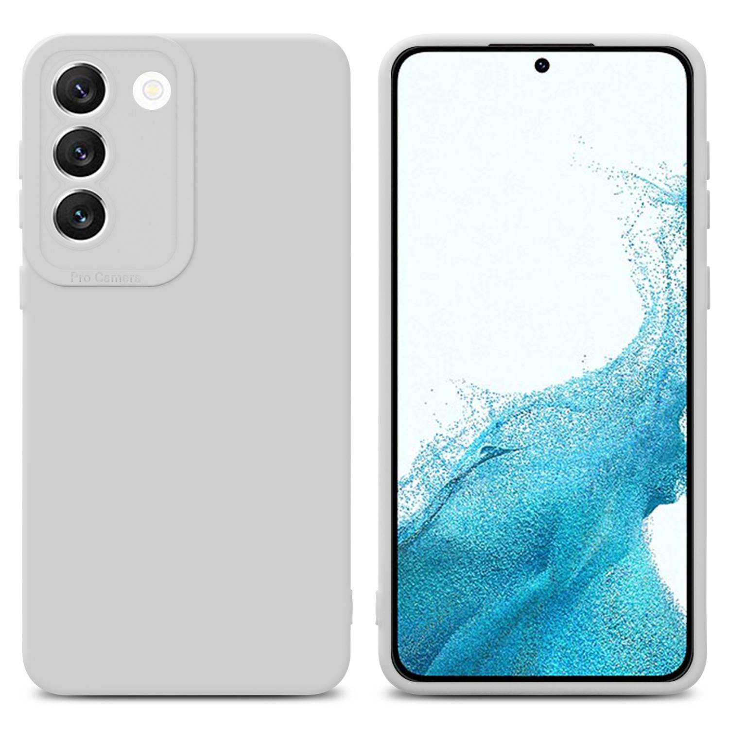 Cadorabo Hülle für Samsung Galaxy S22 Schutz Hülle in Weiß TPU Silikon Etui Case Handyhülle