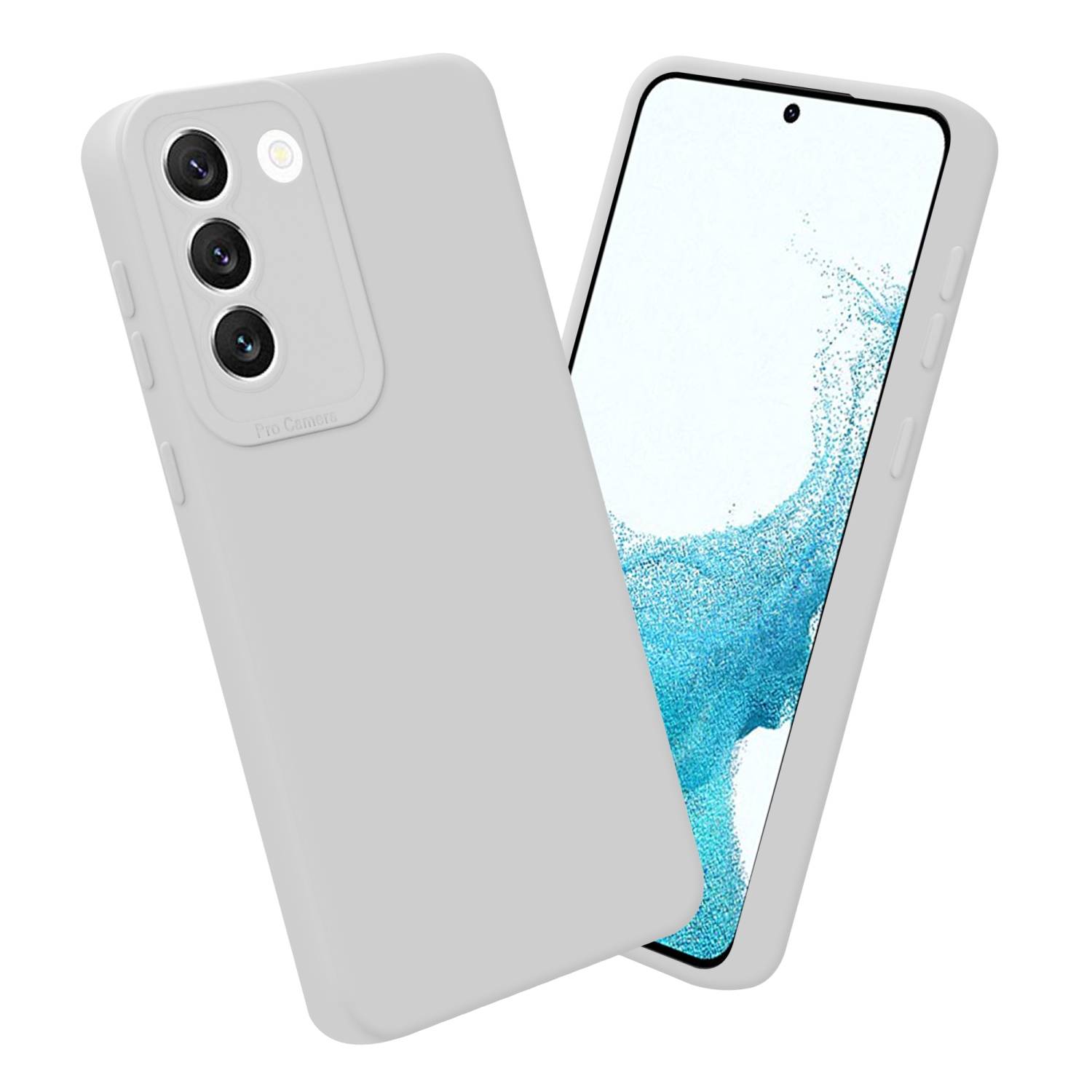 Cadorabo Hülle für Samsung Galaxy S22 Schutz Hülle in Weiß TPU Silikon Etui Case Handyhülle