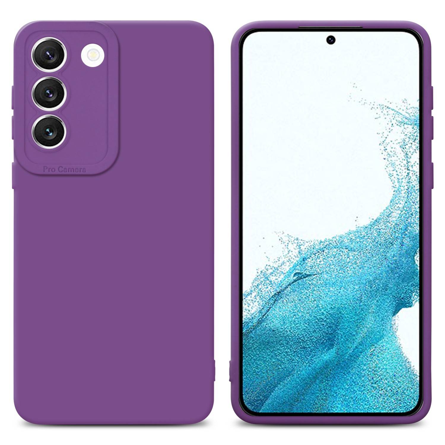 Cadorabo Hülle für Samsung Galaxy S22 Schutz Hülle in Lila TPU Silikon Etui Case Handyhülle