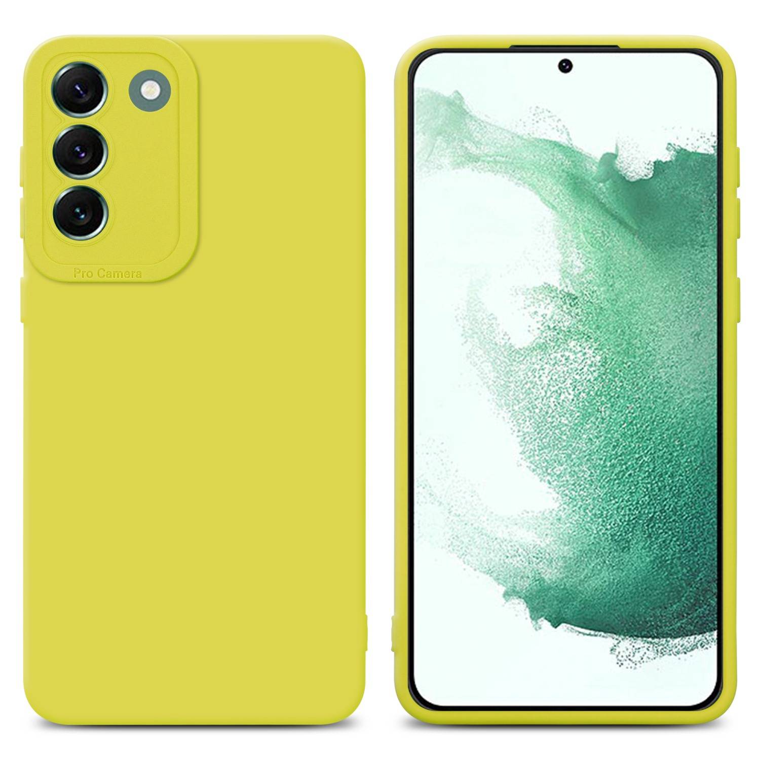 Cadorabo Hülle für Samsung Galaxy S22 PLUS Schutz Hülle in Gelb TPU Silikon Etui Case Handyhülle
