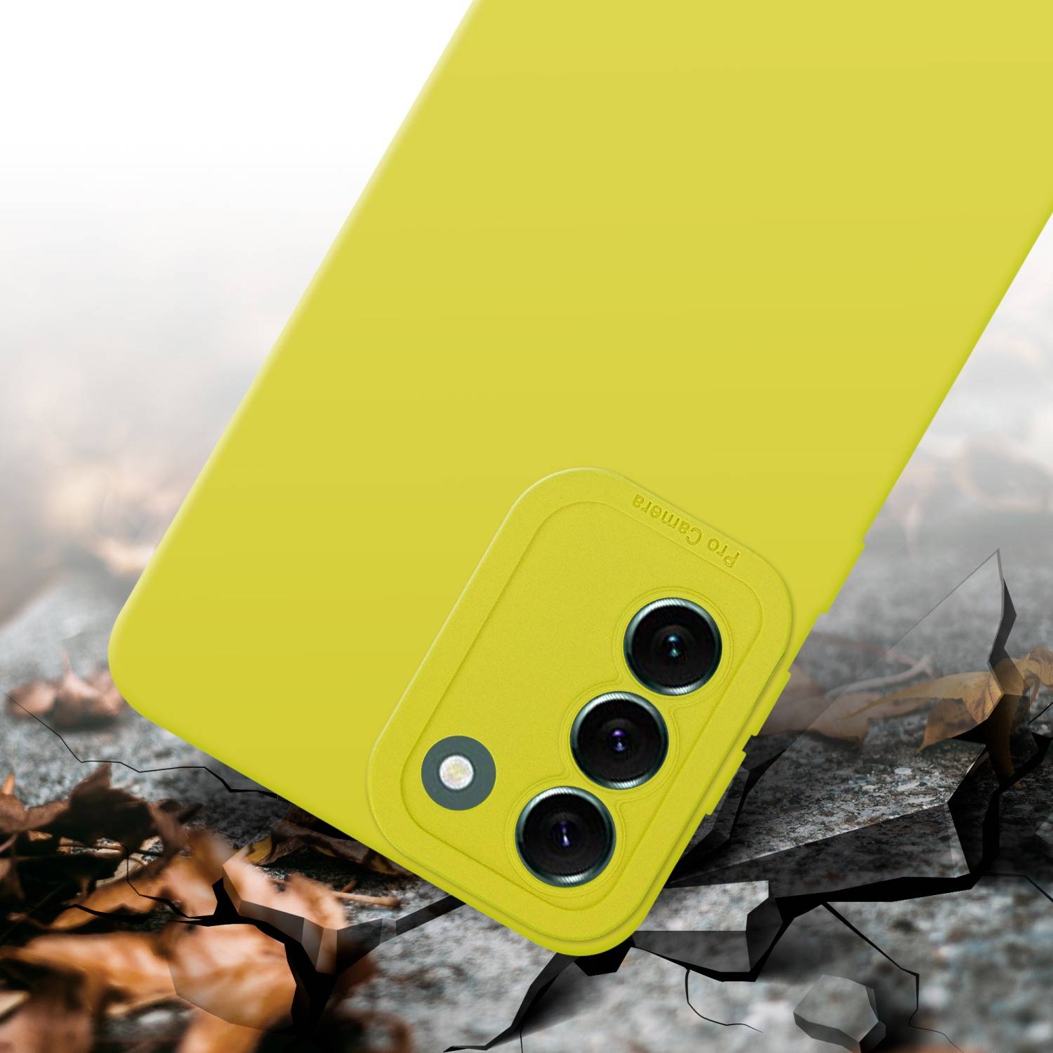 Cadorabo Hülle für Samsung Galaxy S22 PLUS Schutz Hülle in Gelb TPU Silikon Etui Case Handyhülle