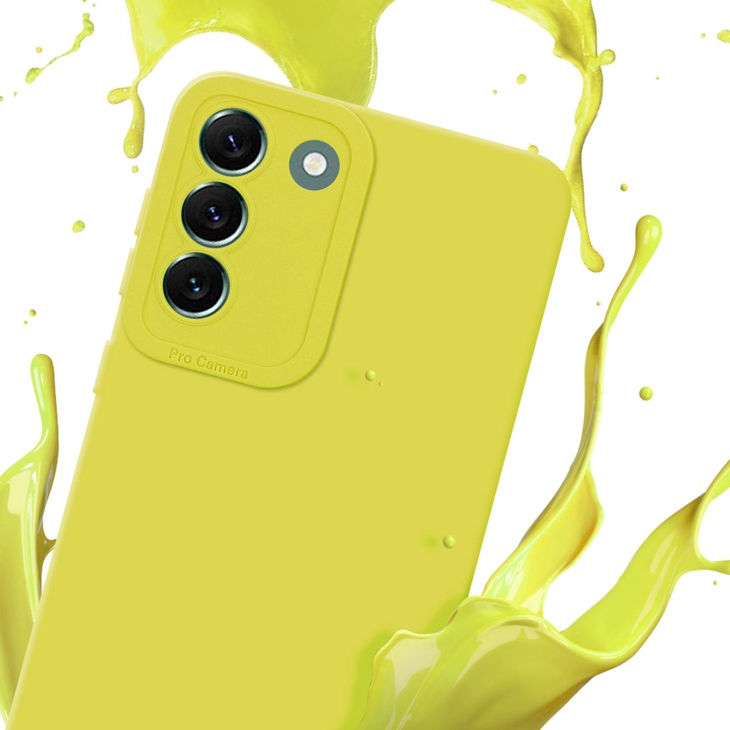 Cadorabo Hülle für Samsung Galaxy S22 PLUS Schutz Hülle in Gelb TPU Silikon Etui Case Handyhülle
