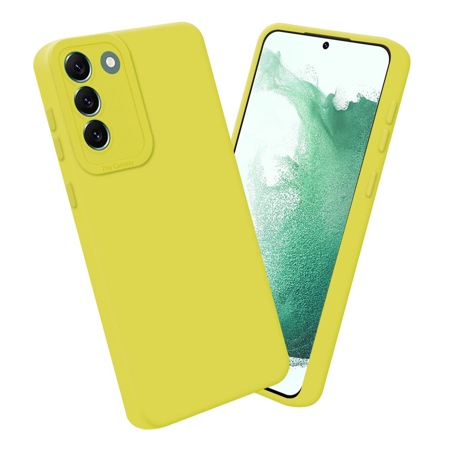 Cadorabo Hülle für Samsung Galaxy S22 PLUS Schutz Hülle in Gelb TPU Silikon Etui Case Handyhülle