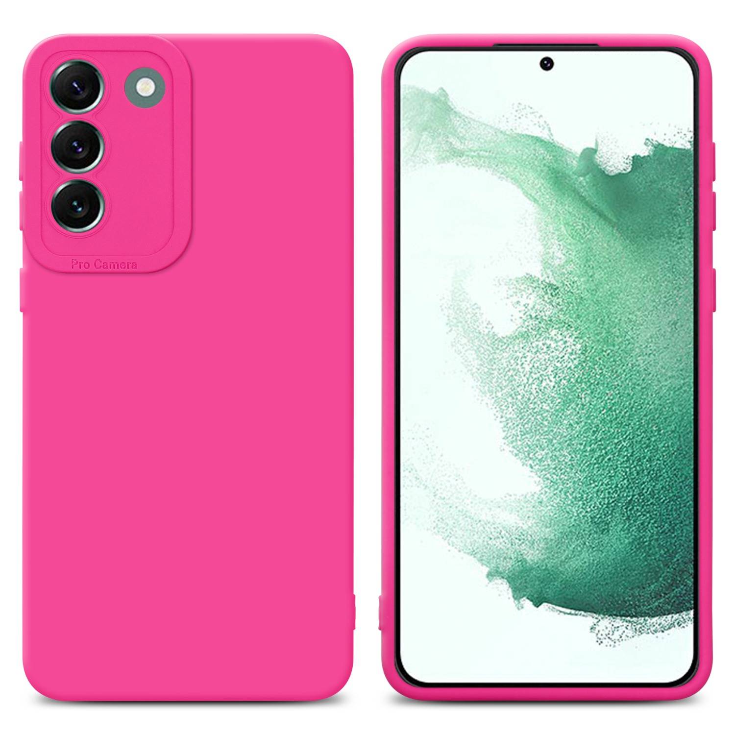 Cadorabo Hülle für Samsung Galaxy S22 PLUS Schutz Hülle in Pink TPU Silikon Etui Case Handyhülle