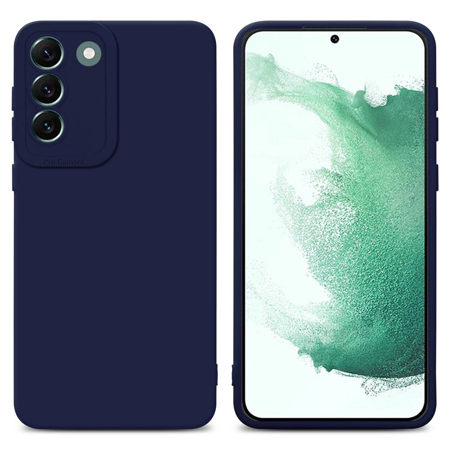 Cadorabo Hülle für Samsung Galaxy S22 PLUS Schutz Hülle in Blau TPU Silikon Etui Case Handyhülle