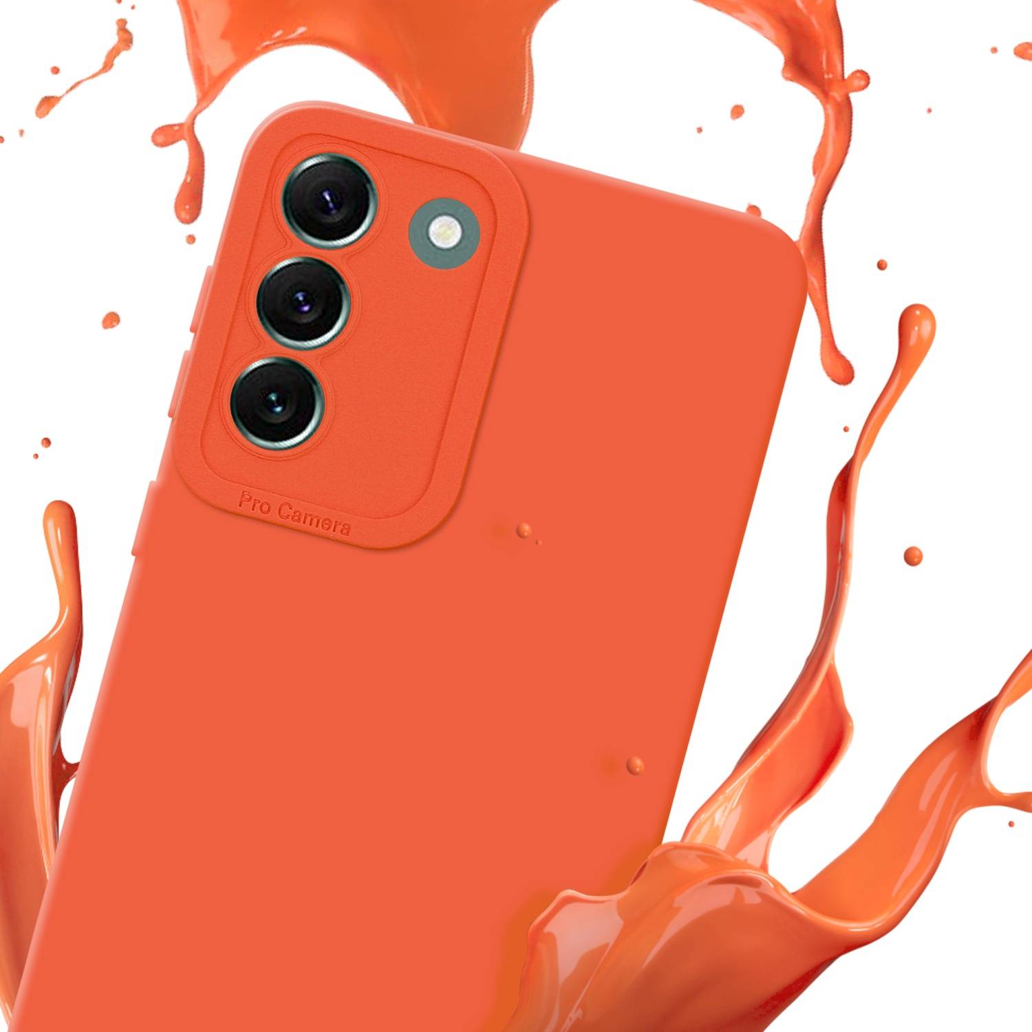 Cadorabo Hülle für Samsung Galaxy S22 PLUS Schutz Hülle in Orange TPU Silikon Etui Case Handyhülle