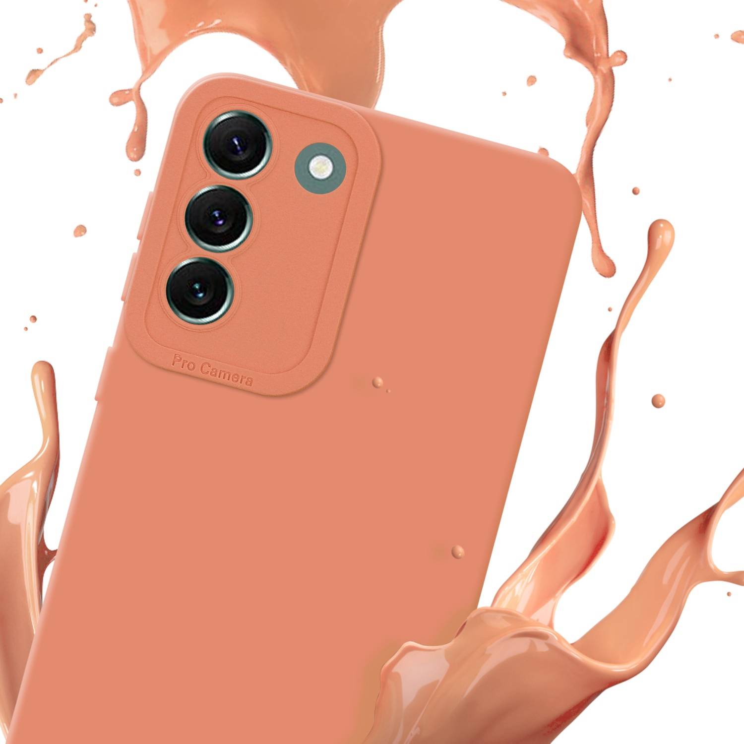 Cadorabo Hülle für Samsung Galaxy S22 PLUS Schutz Hülle in Orange TPU Silikon Etui Case Handyhülle