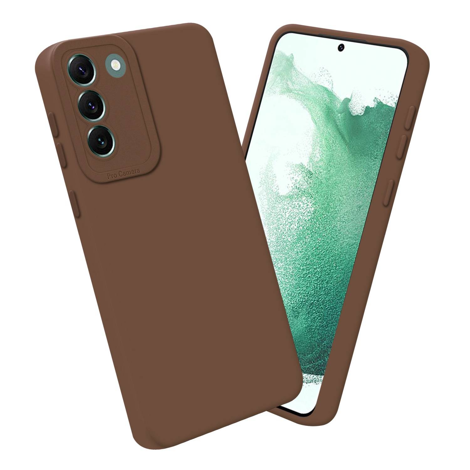 Cadorabo Hülle für Samsung Galaxy S22 PLUS Schutz Hülle in Braun TPU Silikon Etui Case Handyhülle