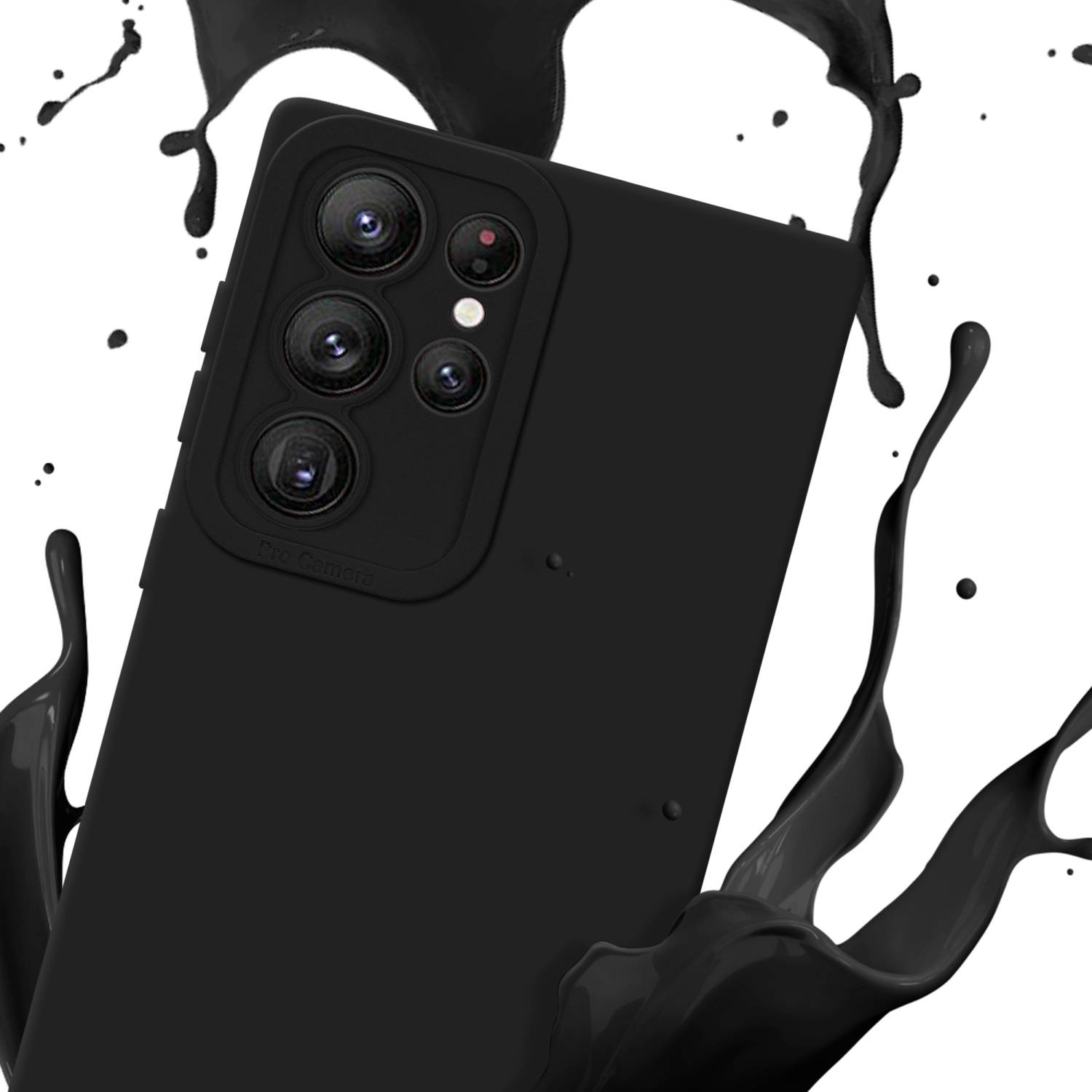 Cadorabo Hülle für Samsung Galaxy S22 ULTRA Schutz Hülle in Schwarz TPU Silikon Etui Case Handyhülle