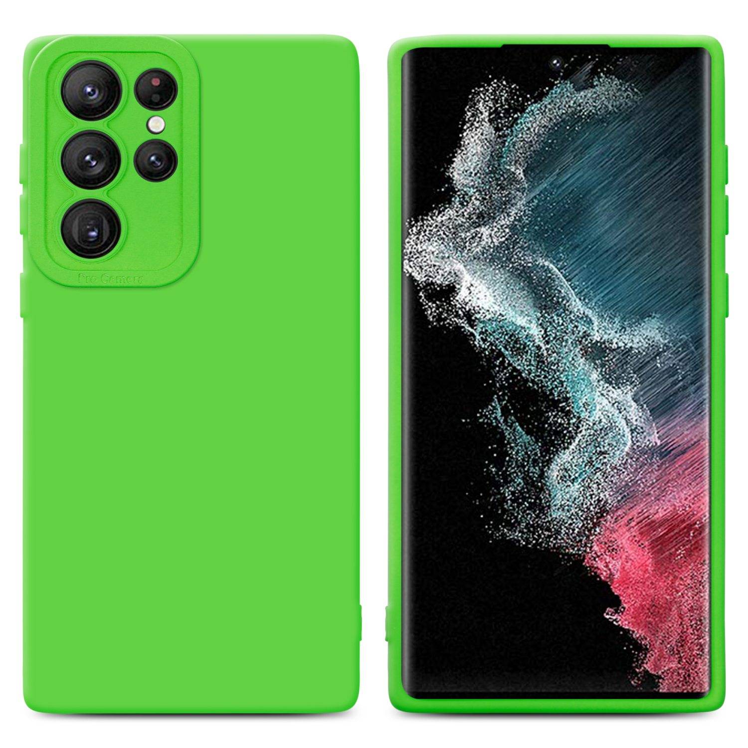 Cadorabo Hülle für Samsung Galaxy S22 ULTRA Schutz Hülle in Grün TPU Silikon Etui Case Handyhülle