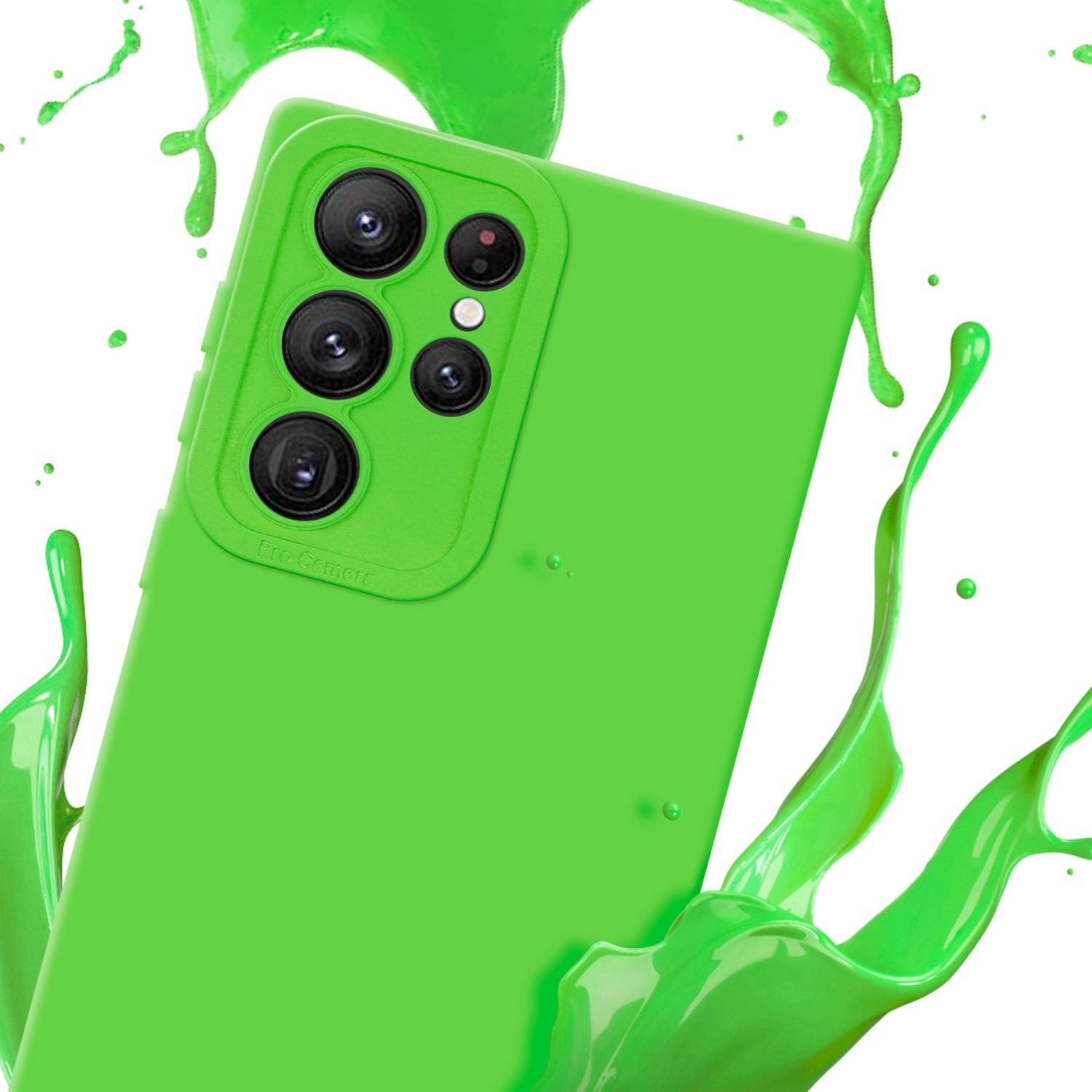 Cadorabo Hülle für Samsung Galaxy S22 ULTRA Schutz Hülle in Grün TPU Silikon Etui Case Handyhülle