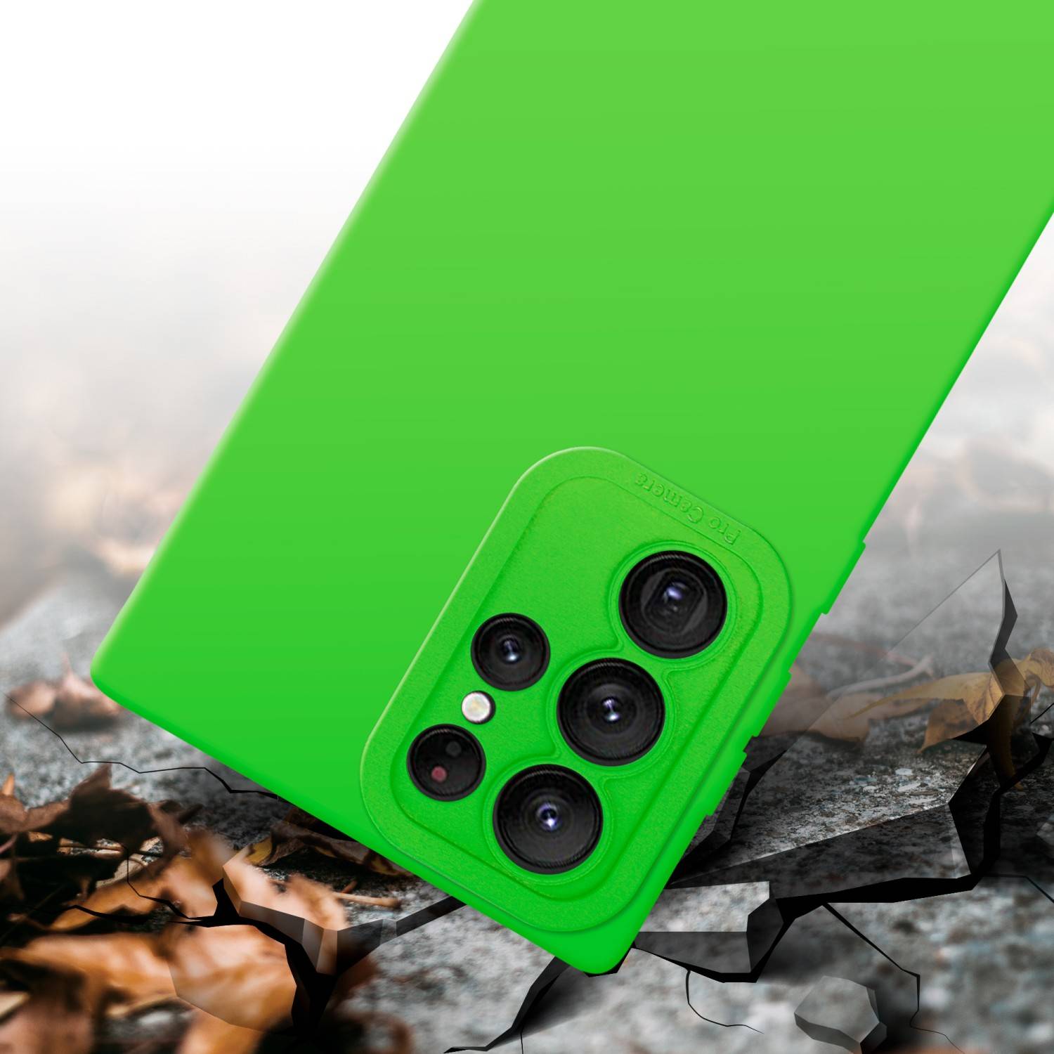 Cadorabo Hülle für Samsung Galaxy S22 ULTRA Schutz Hülle in Grün TPU Silikon Etui Case Handyhülle