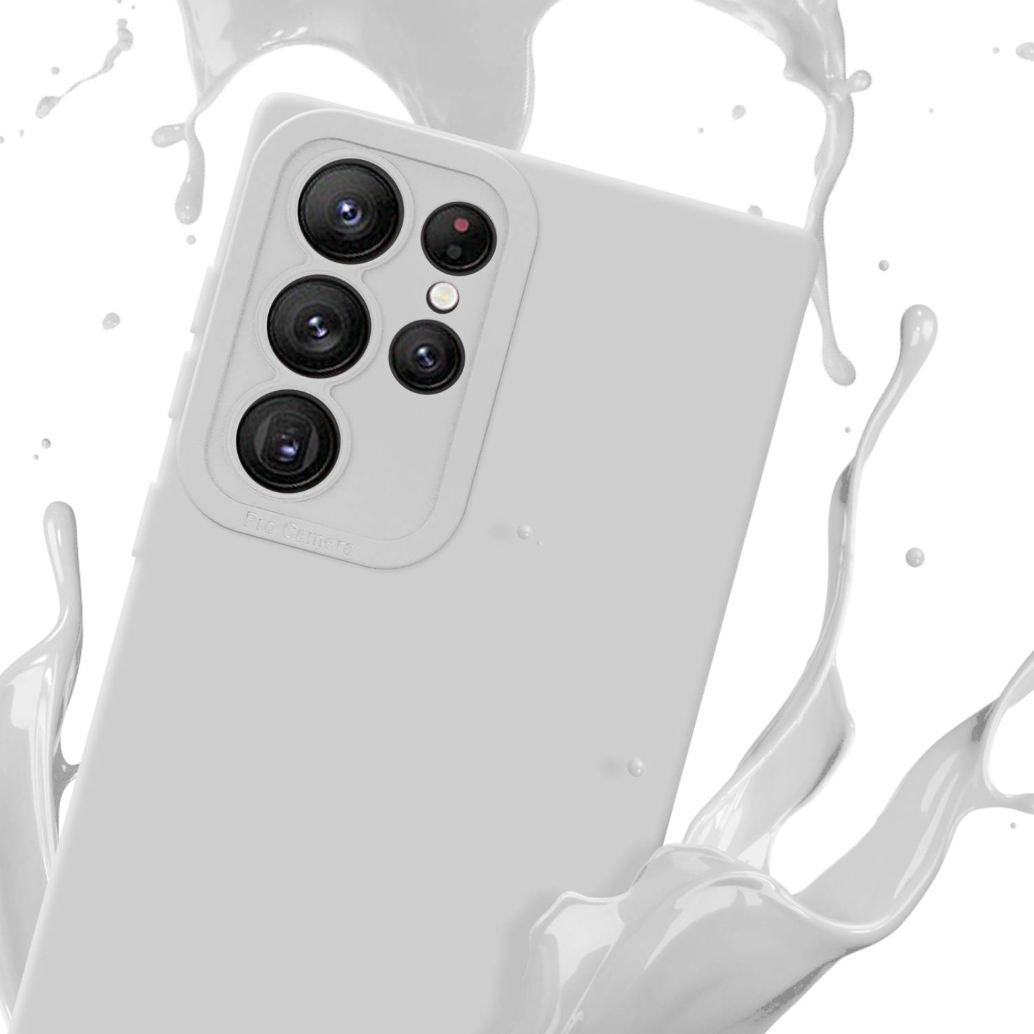 Cadorabo Hülle für Samsung Galaxy S22 ULTRA Schutz Hülle in Weiß TPU Silikon Etui Case Handyhülle