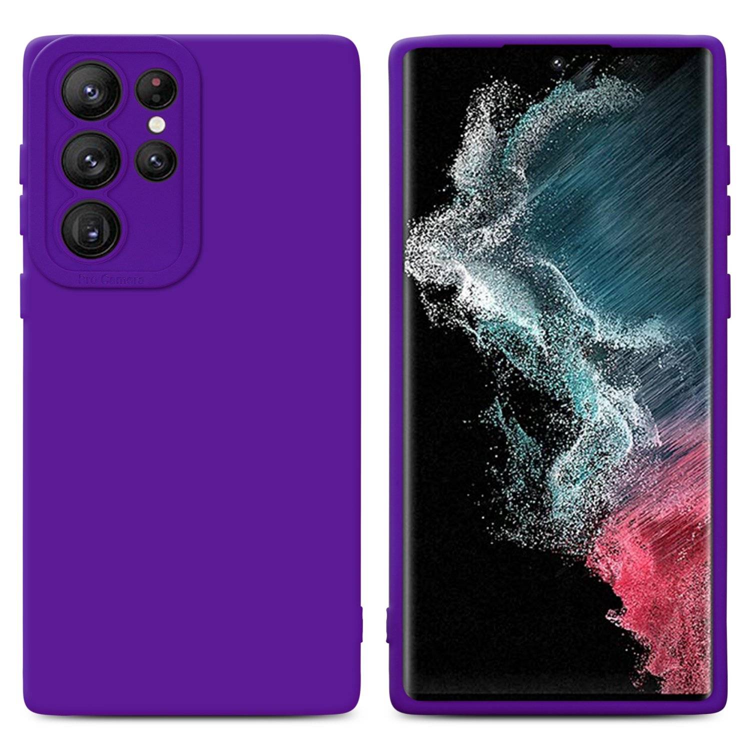 Cadorabo Hülle für Samsung Galaxy S22 ULTRA Schutz Hülle in Lila TPU Silikon Etui Case Handyhülle