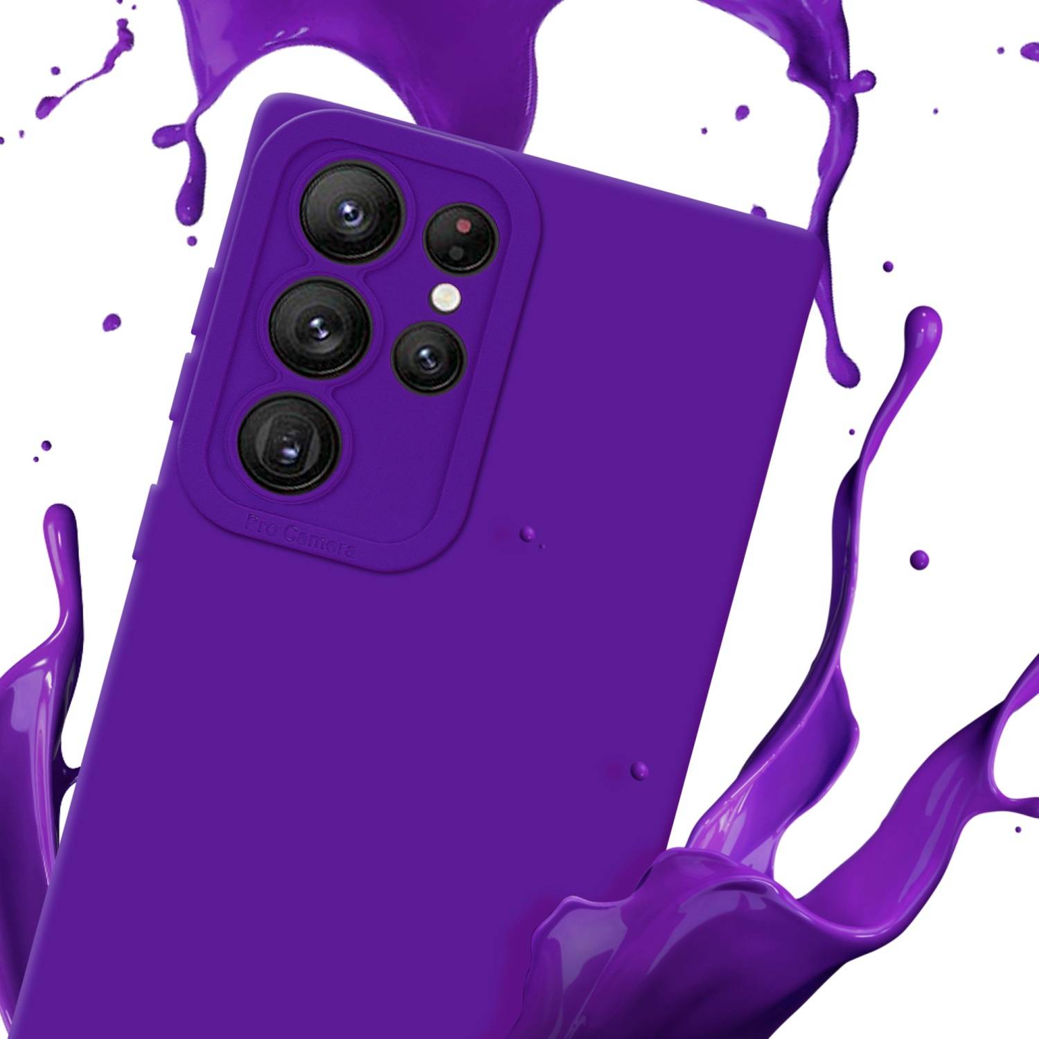 Cadorabo Hülle für Samsung Galaxy S22 ULTRA Schutz Hülle in Lila TPU Silikon Etui Case Handyhülle