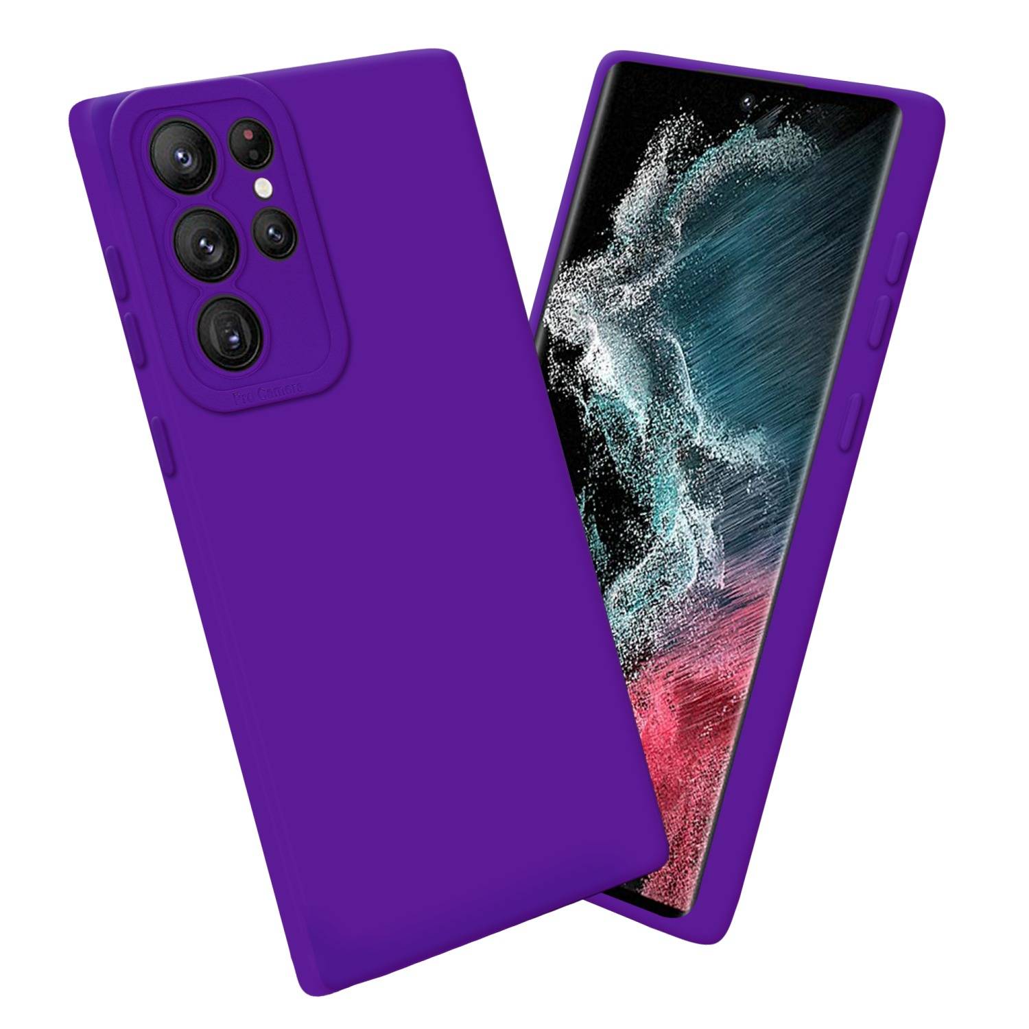 Cadorabo Hülle für Samsung Galaxy S22 ULTRA Schutz Hülle in Lila TPU Silikon Etui Case Handyhülle