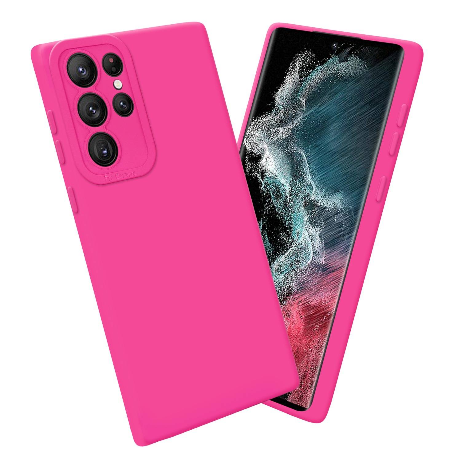 Cadorabo Hülle für Samsung Galaxy S22 ULTRA Schutz Hülle in Pink TPU Silikon Etui Case Handyhülle