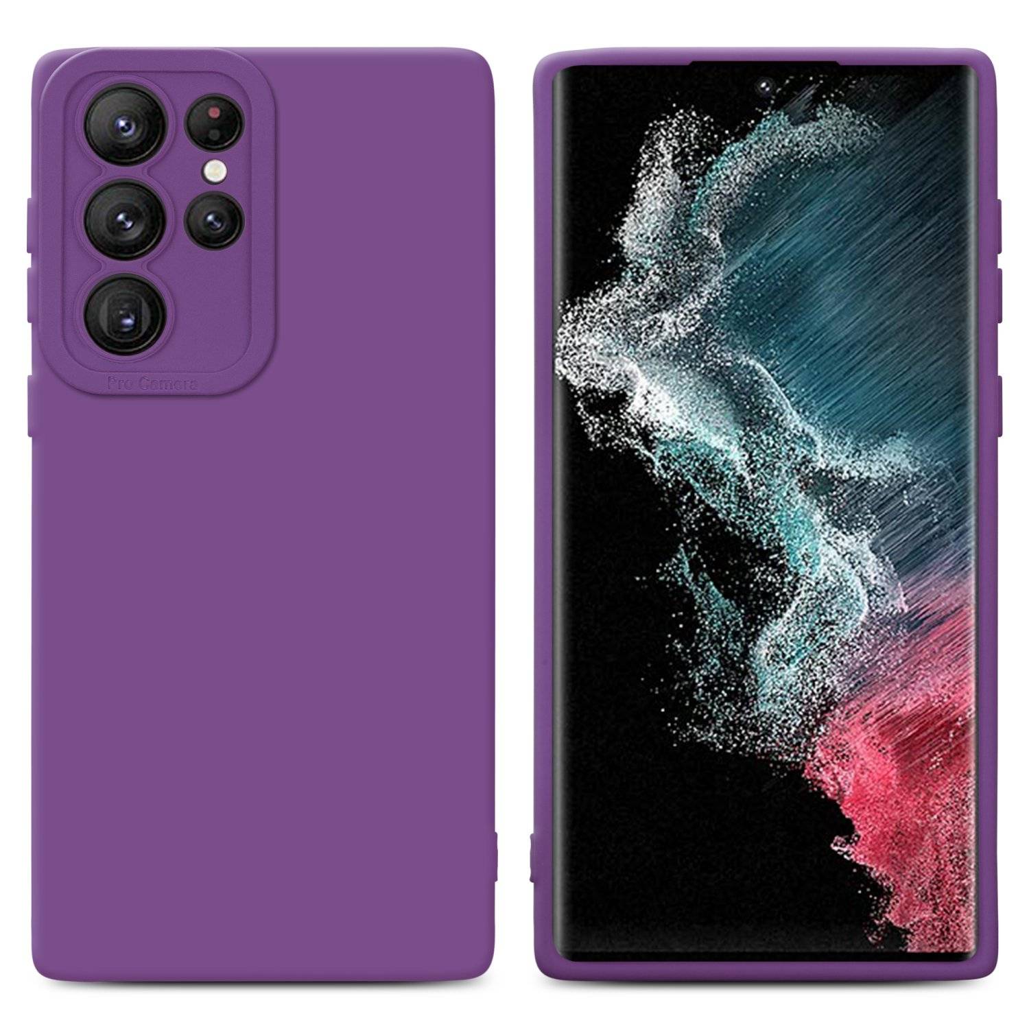 Cadorabo Hülle für Samsung Galaxy S22 ULTRA Schutz Hülle in Lila TPU Silikon Etui Case Handyhülle