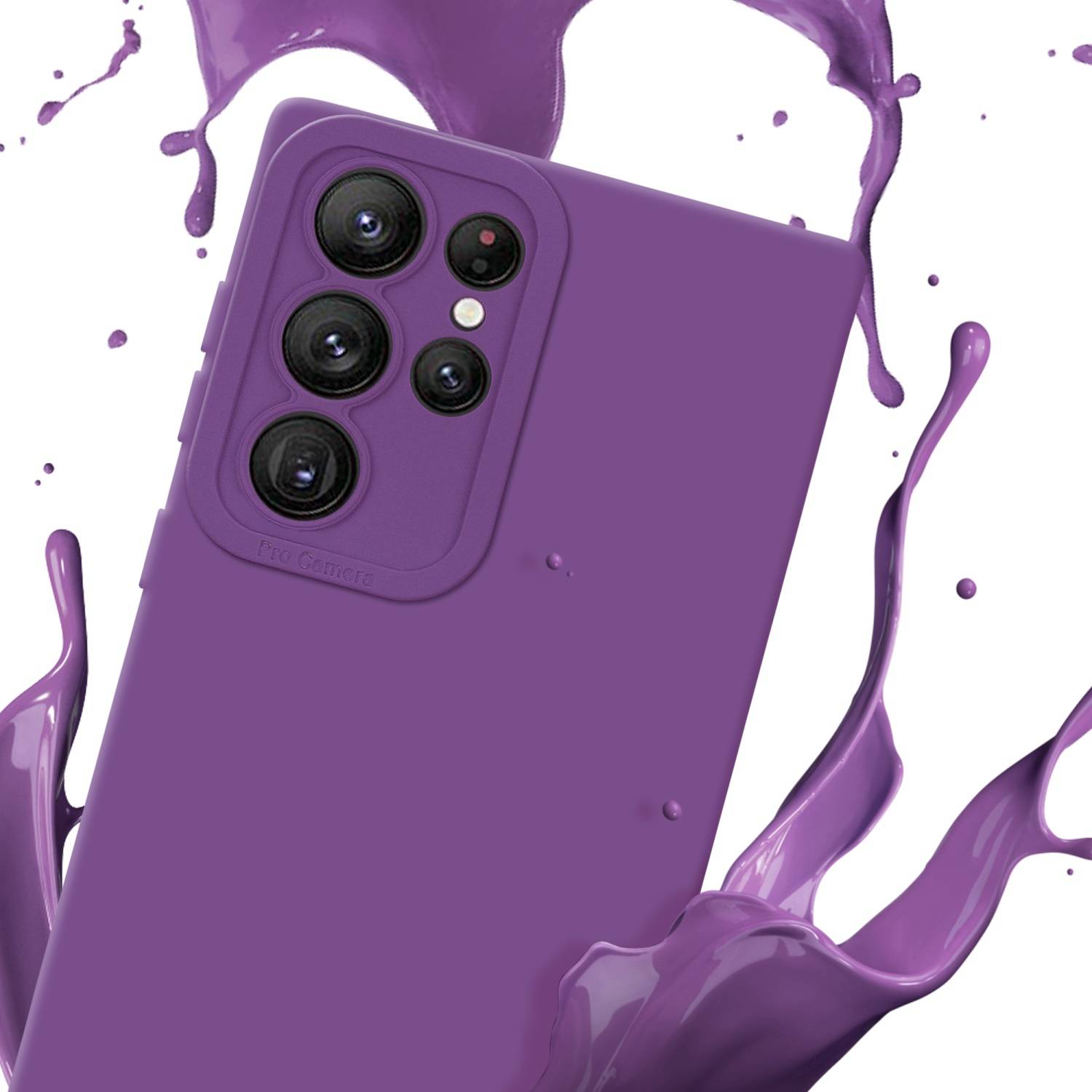 Cadorabo Hülle für Samsung Galaxy S22 ULTRA Schutz Hülle in Lila TPU Silikon Etui Case Handyhülle