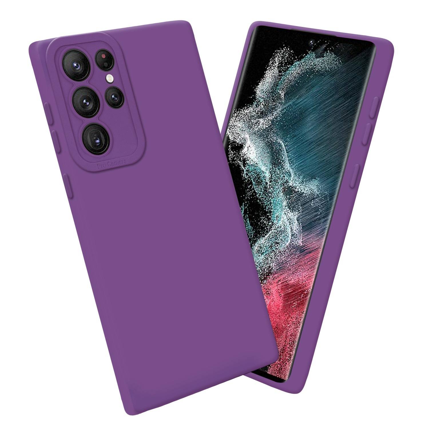 Cadorabo Hülle für Samsung Galaxy S22 ULTRA Schutz Hülle in Lila TPU Silikon Etui Case Handyhülle