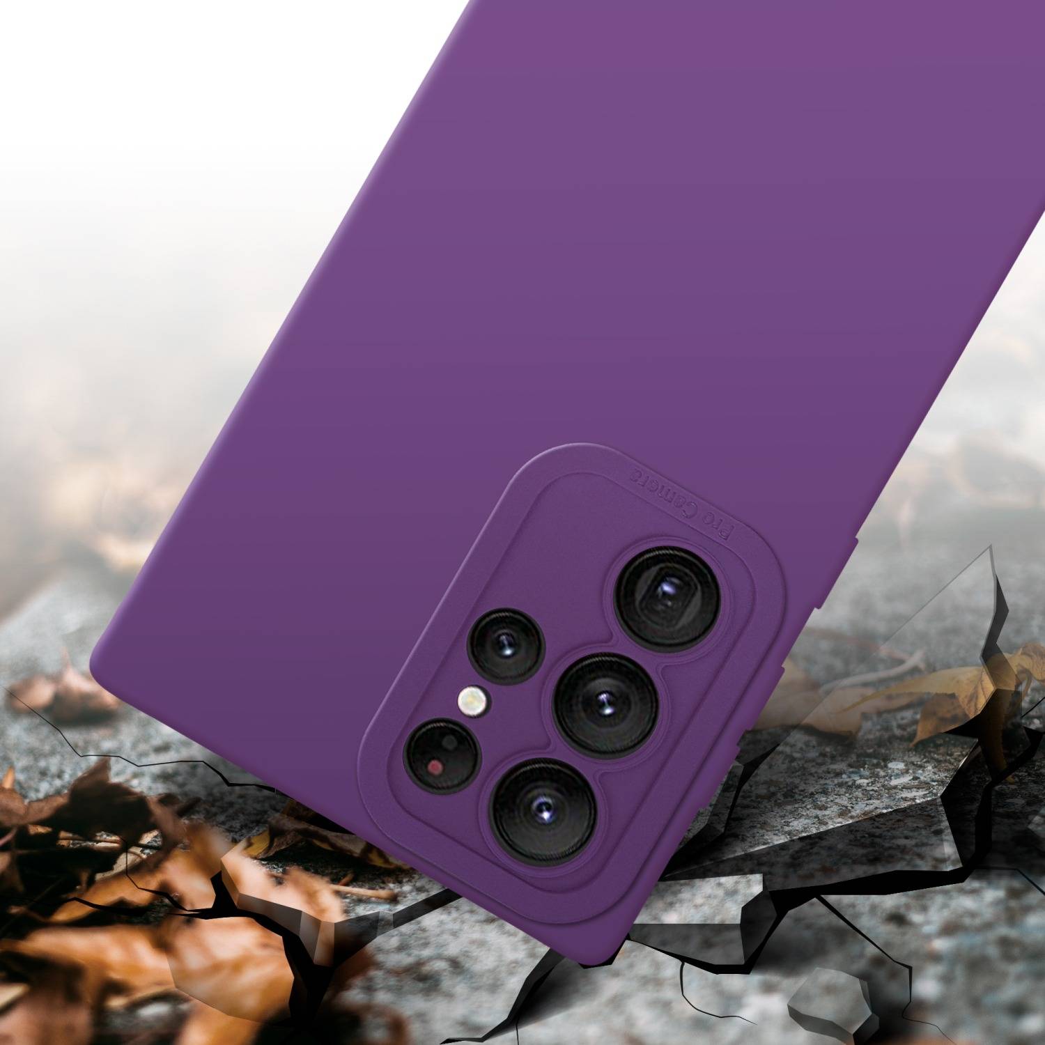 Cadorabo Hülle für Samsung Galaxy S22 ULTRA Schutz Hülle in Lila TPU Silikon Etui Case Handyhülle