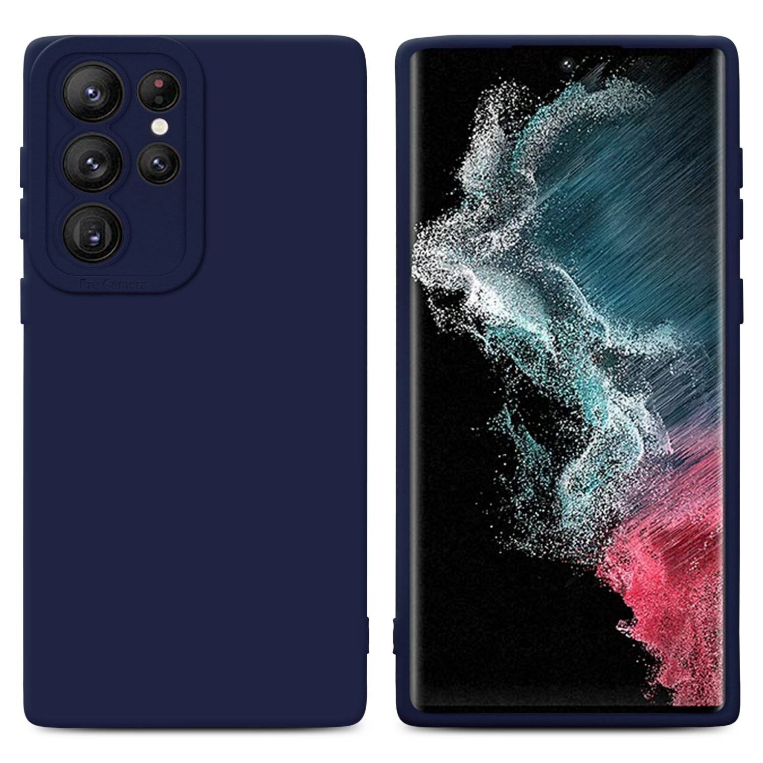 Cadorabo Hülle für Samsung Galaxy S22 ULTRA Schutz Hülle in Blau TPU Silikon Etui Case Handyhülle