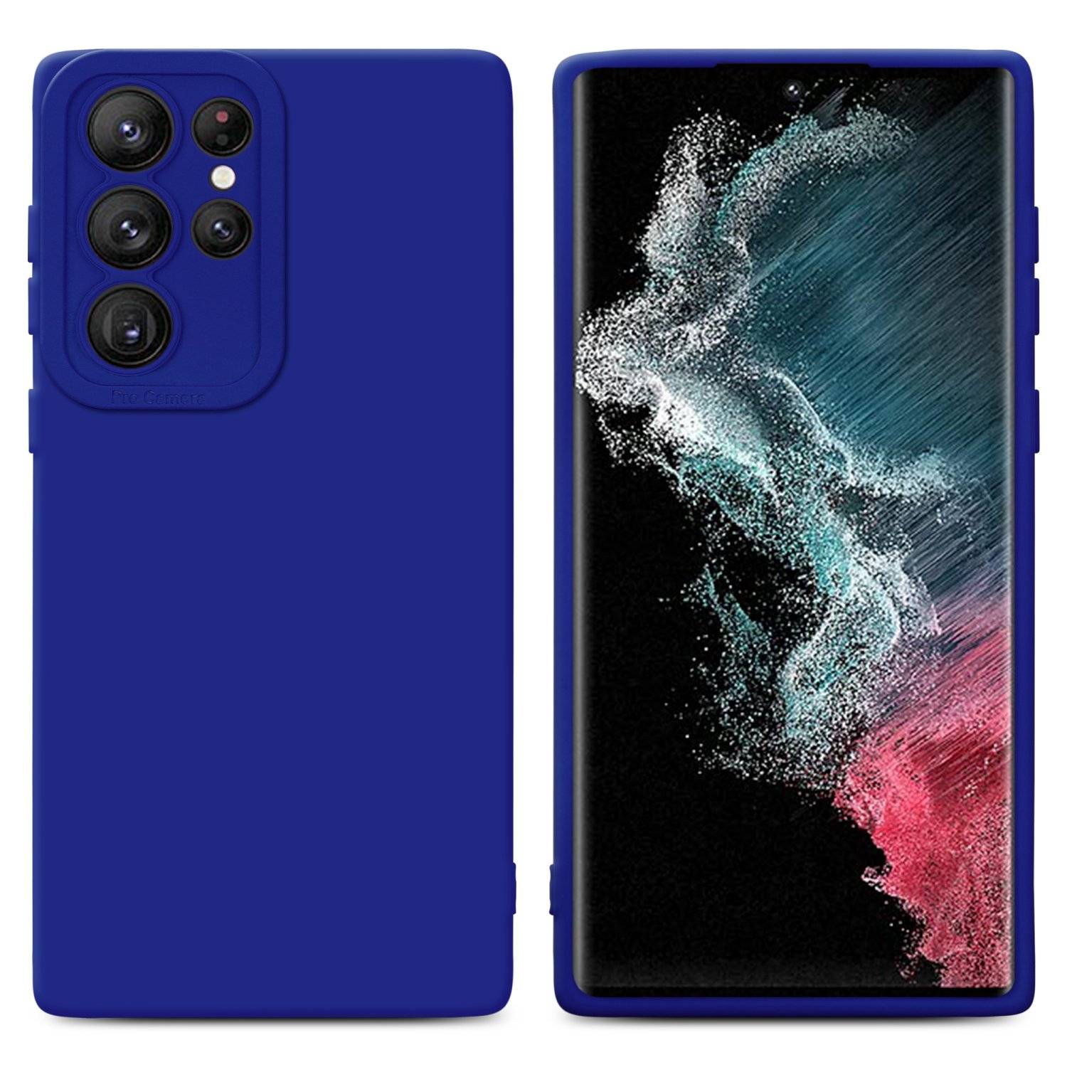 Cadorabo Hülle für Samsung Galaxy S22 ULTRA Schutz Hülle in Blau TPU Silikon Etui Case Handyhülle