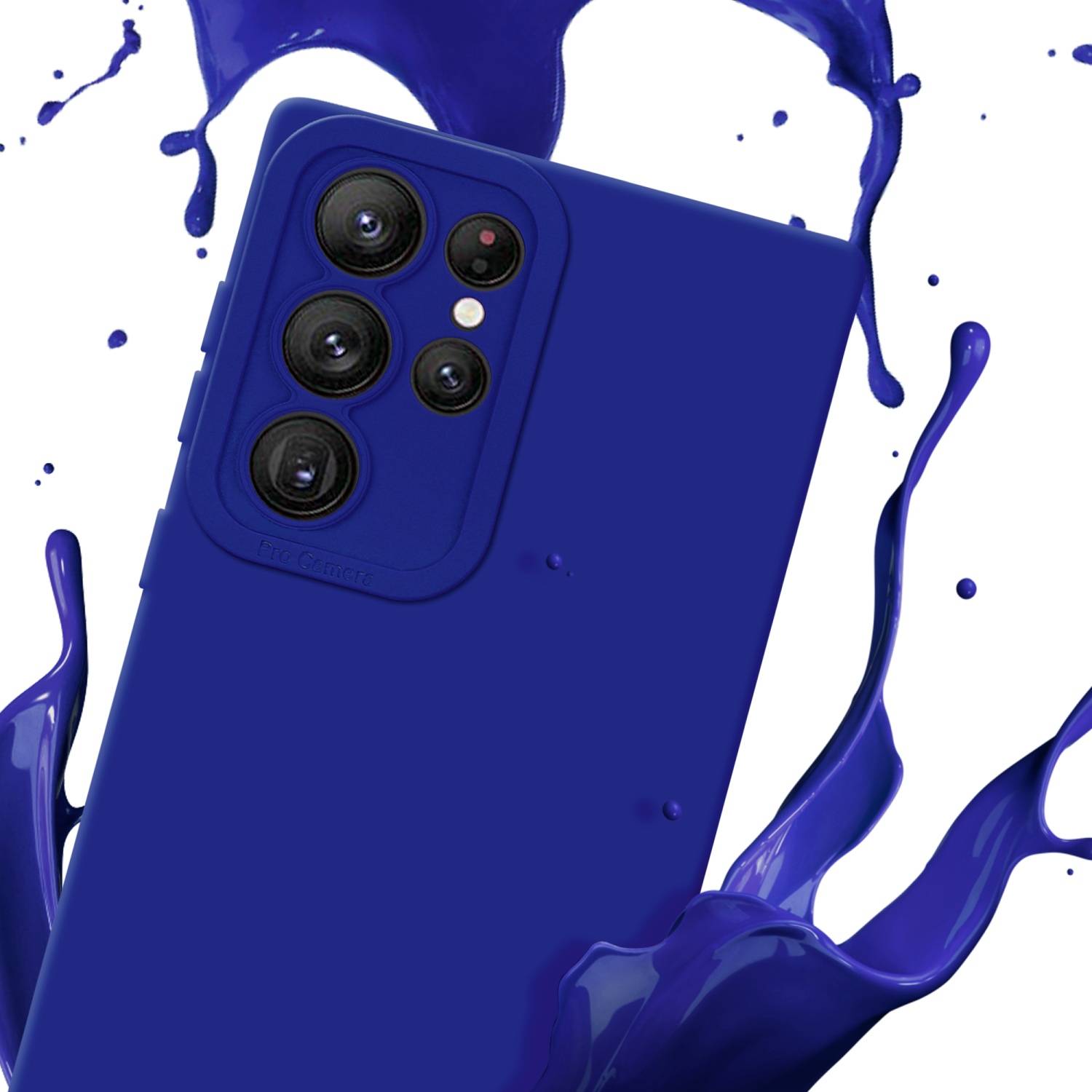 Cadorabo Hülle für Samsung Galaxy S22 ULTRA Schutz Hülle in Blau TPU Silikon Etui Case Handyhülle