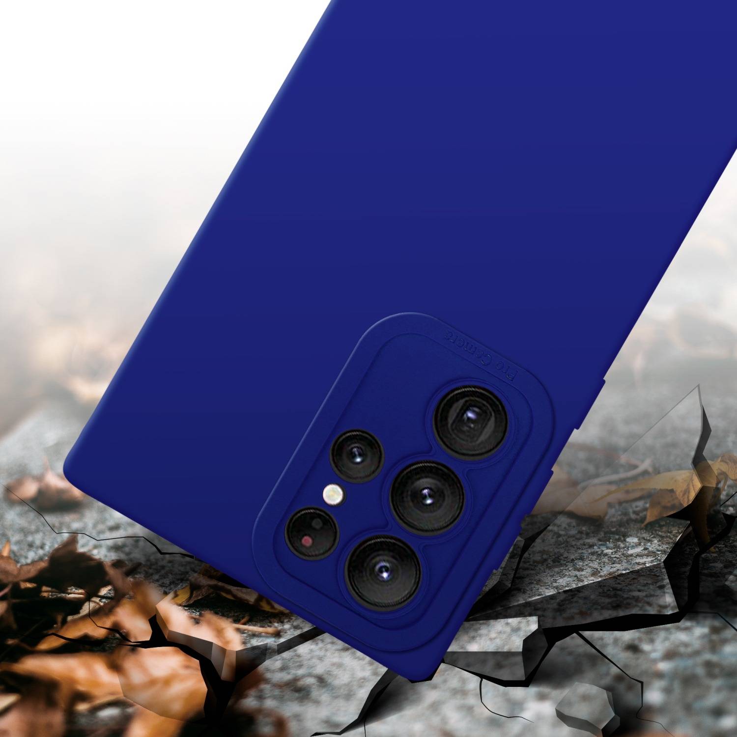 Cadorabo Hülle für Samsung Galaxy S22 ULTRA Schutz Hülle in Blau TPU Silikon Etui Case Handyhülle