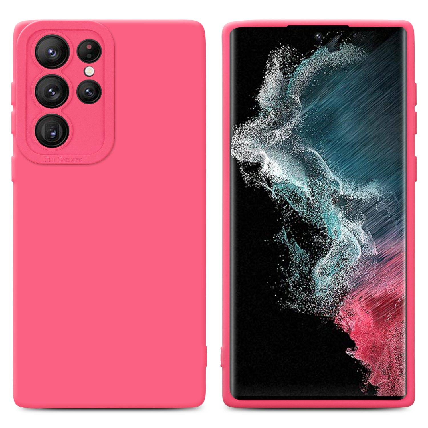 Cadorabo Hülle für Samsung Galaxy S22 ULTRA Schutz Hülle in Rot TPU Silikon Etui Case Handyhülle