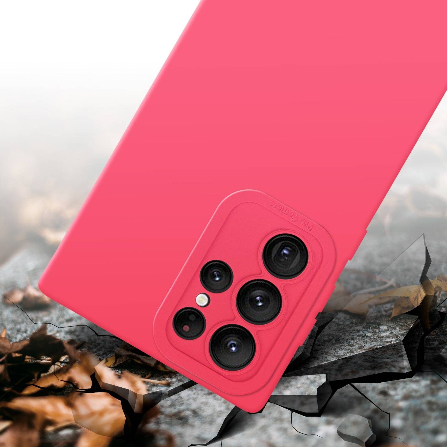 Cadorabo Hülle für Samsung Galaxy S22 ULTRA Schutz Hülle in Rot TPU Silikon Etui Case Handyhülle