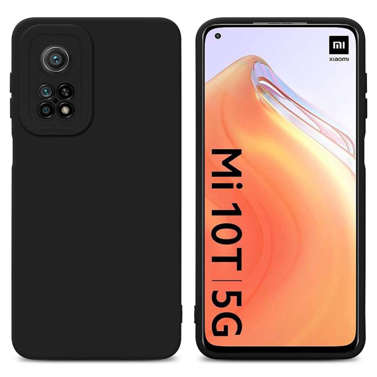 Cadorabo Hülle für Xiaomi Mi 10T / Mi 10T PRO Schutz Hülle in Schwarz TPU Silikon Etui Case Handyhülle