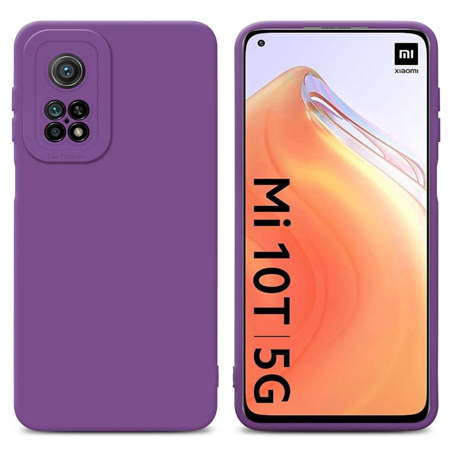 Cadorabo Hülle für Xiaomi Mi 10T / Mi 10T PRO Schutz Hülle in Lila TPU Silikon Etui Case Handyhülle