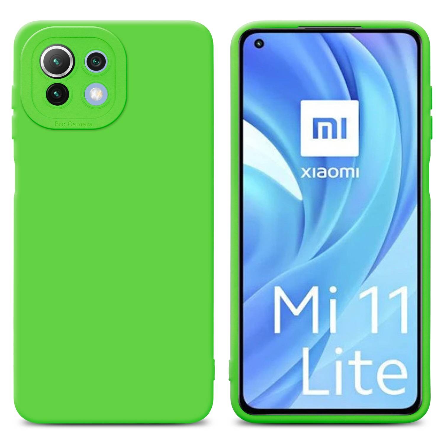 Cadorabo Hülle für Xiaomi Mi 11 LITE (4G / 5G) / 11 LITE NE Schutz Hülle in Grün TPU Silikon Etui Case Handyhülle