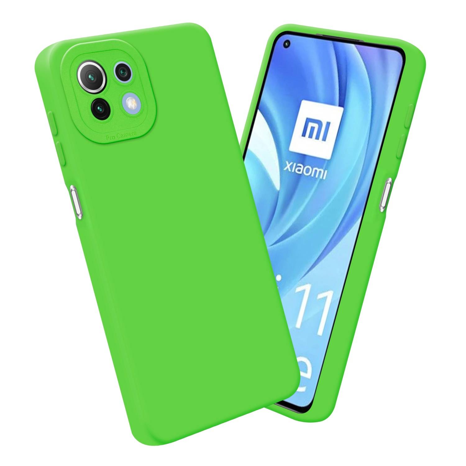 Cadorabo Hülle für Xiaomi Mi 11 LITE (4G / 5G) / 11 LITE NE Schutz Hülle in Grün TPU Silikon Etui Case Handyhülle