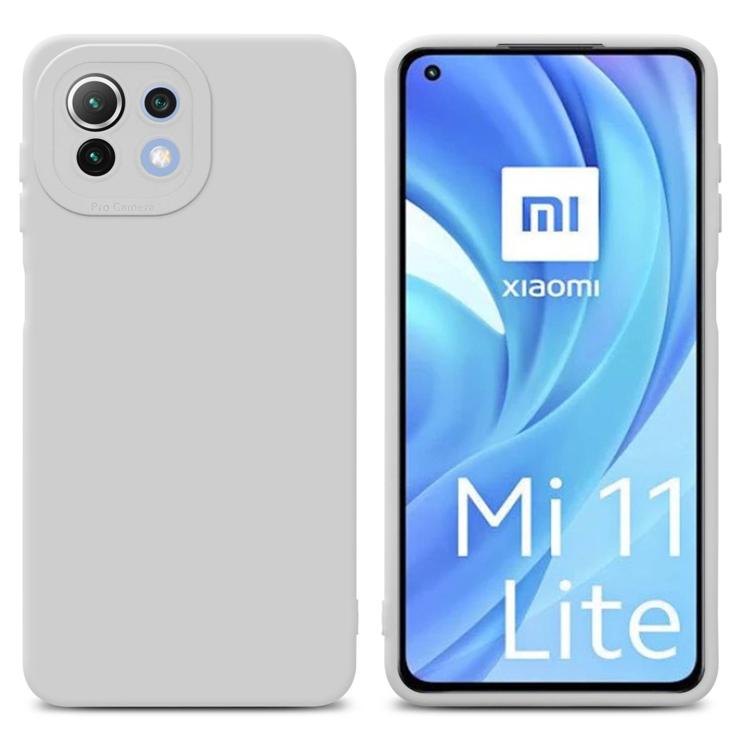Cadorabo Hülle für Xiaomi Mi 11 LITE (4G / 5G) / 11 LITE NE Schutz Hülle in Weiß TPU Silikon Etui Case Handyhülle