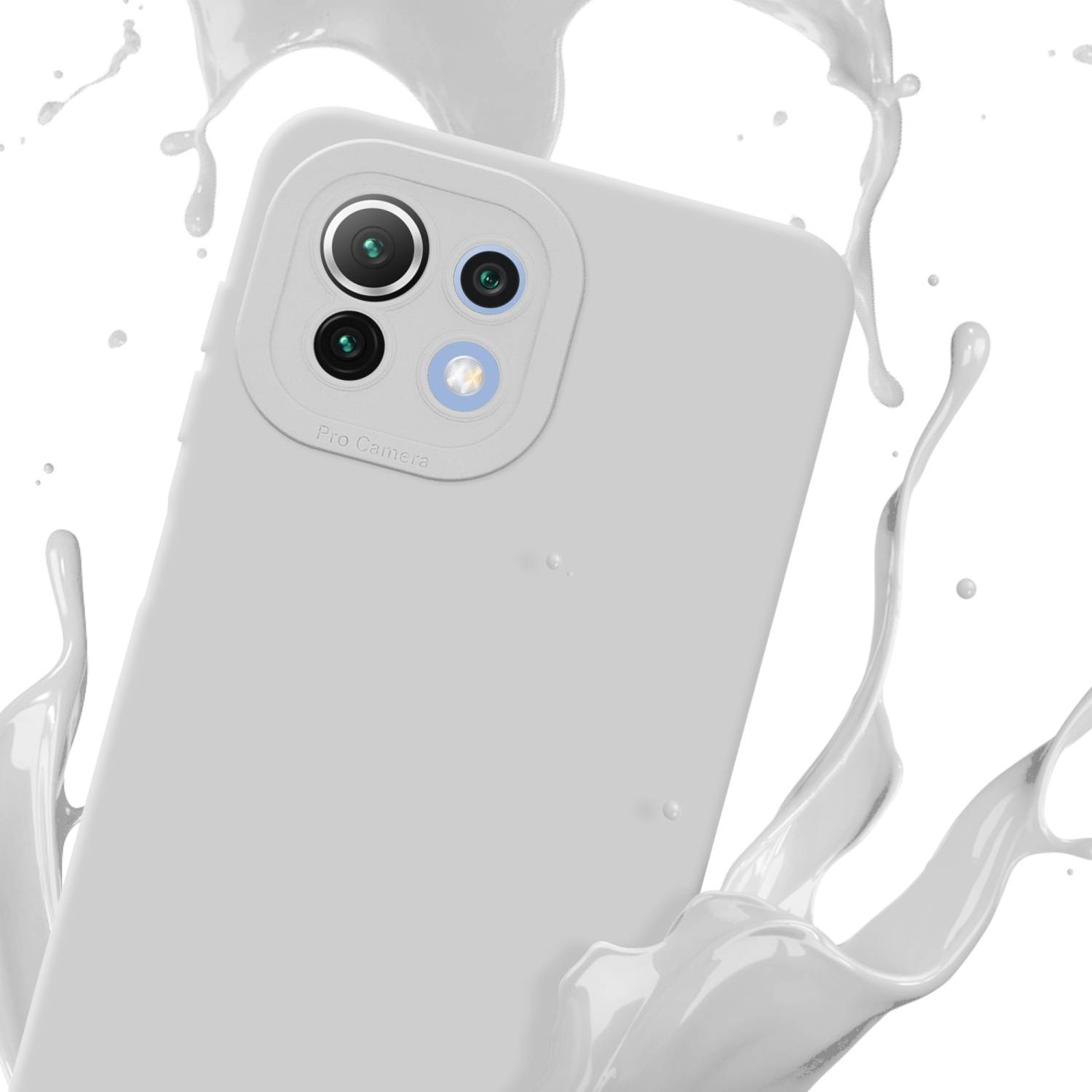 Cadorabo Hülle für Xiaomi Mi 11 LITE (4G / 5G) / 11 LITE NE Schutz Hülle in Weiß TPU Silikon Etui Case Handyhülle