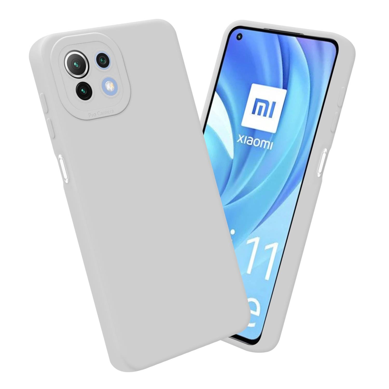 Cadorabo Hülle für Xiaomi Mi 11 LITE (4G / 5G) / 11 LITE NE Schutz Hülle in Weiß TPU Silikon Etui Case Handyhülle