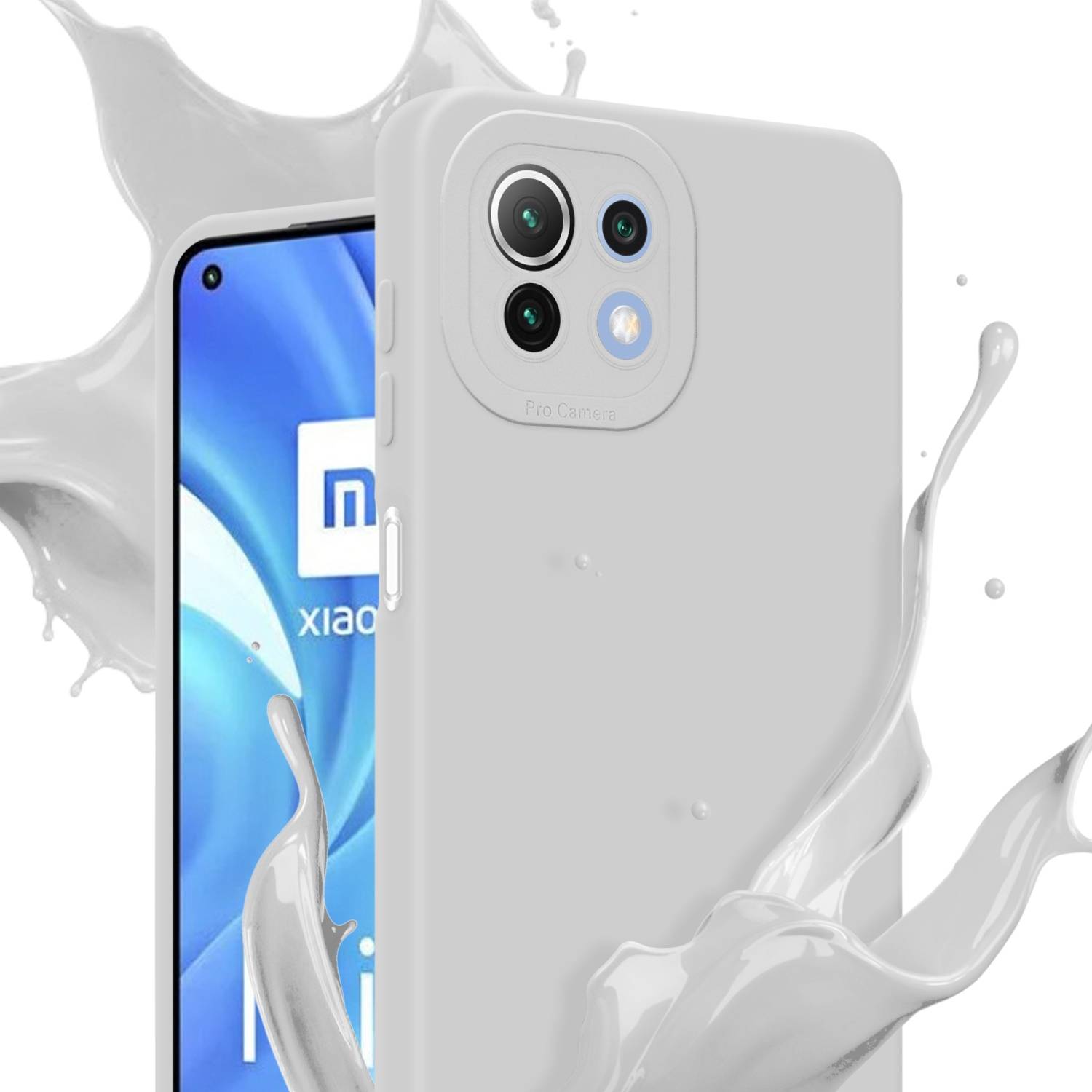 Cadorabo Hülle für Xiaomi Mi 11 LITE (4G / 5G) / 11 LITE NE Schutz Hülle in Weiß TPU Silikon Etui Case Handyhülle