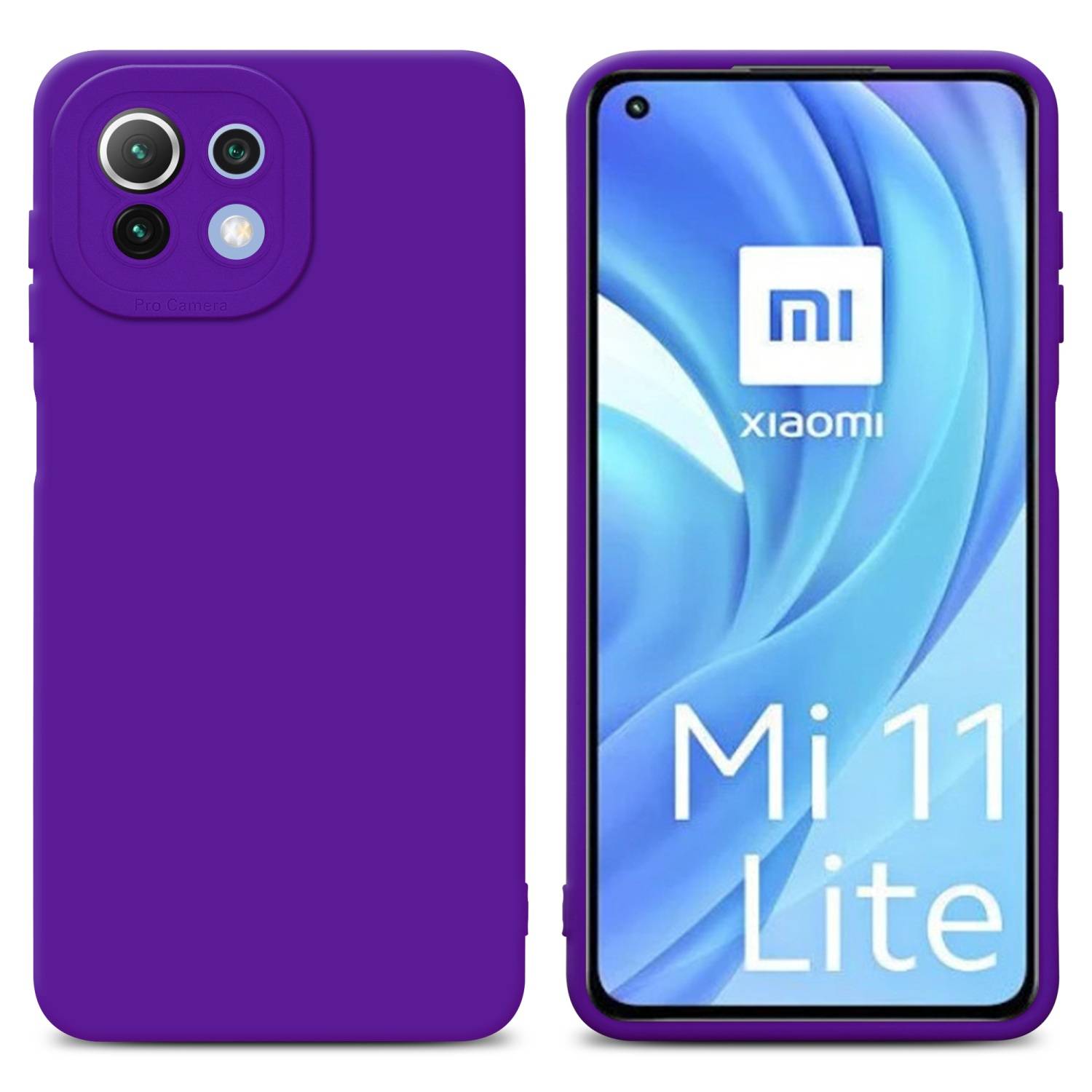 Cadorabo Hülle für Xiaomi Mi 11 LITE (4G / 5G) / 11 LITE NE Schutz Hülle in Lila TPU Silikon Etui Case Handyhülle
