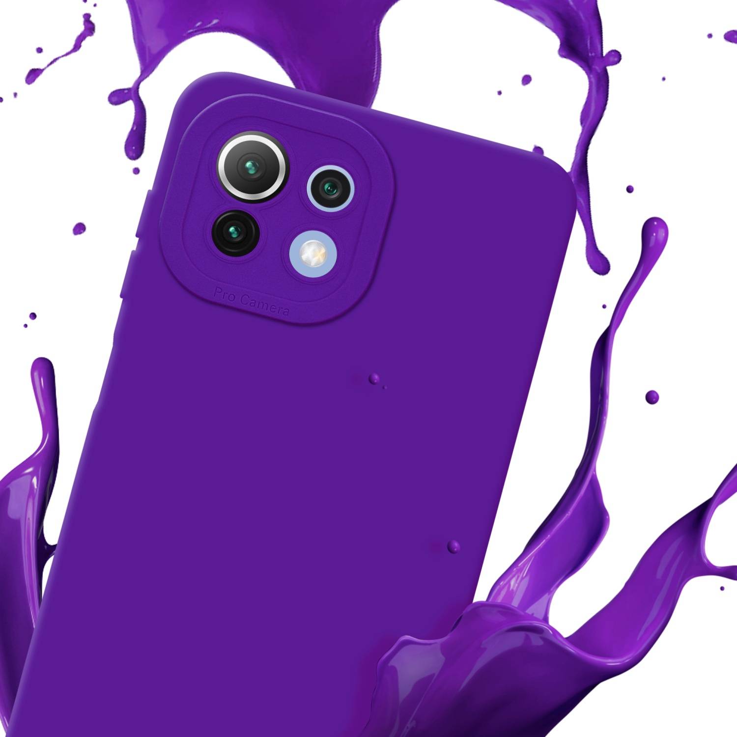 Cadorabo Hülle für Xiaomi Mi 11 LITE (4G / 5G) / 11 LITE NE Schutz Hülle in Lila TPU Silikon Etui Case Handyhülle