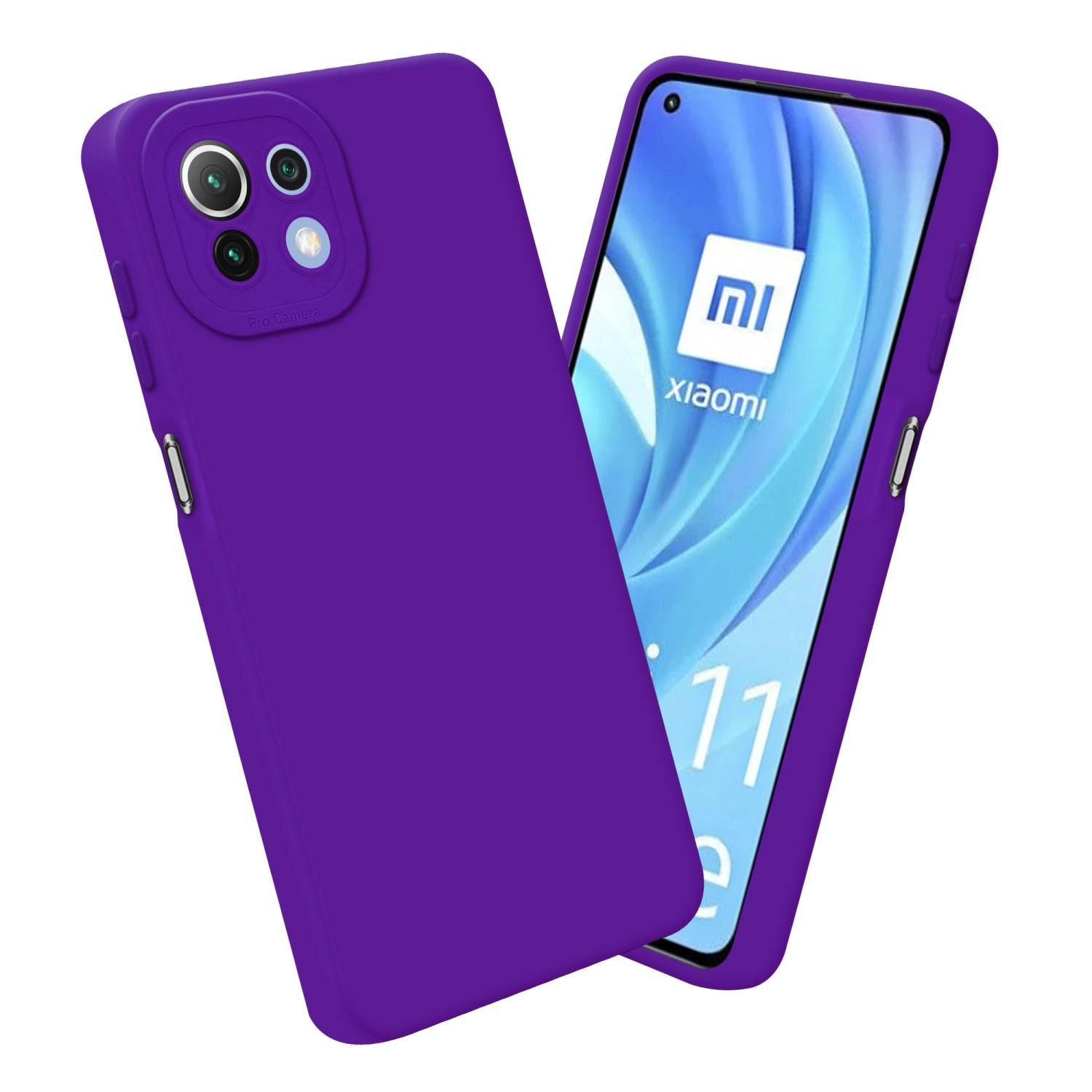 Cadorabo Hülle für Xiaomi Mi 11 LITE (4G / 5G) / 11 LITE NE Schutz Hülle in Lila TPU Silikon Etui Case Handyhülle