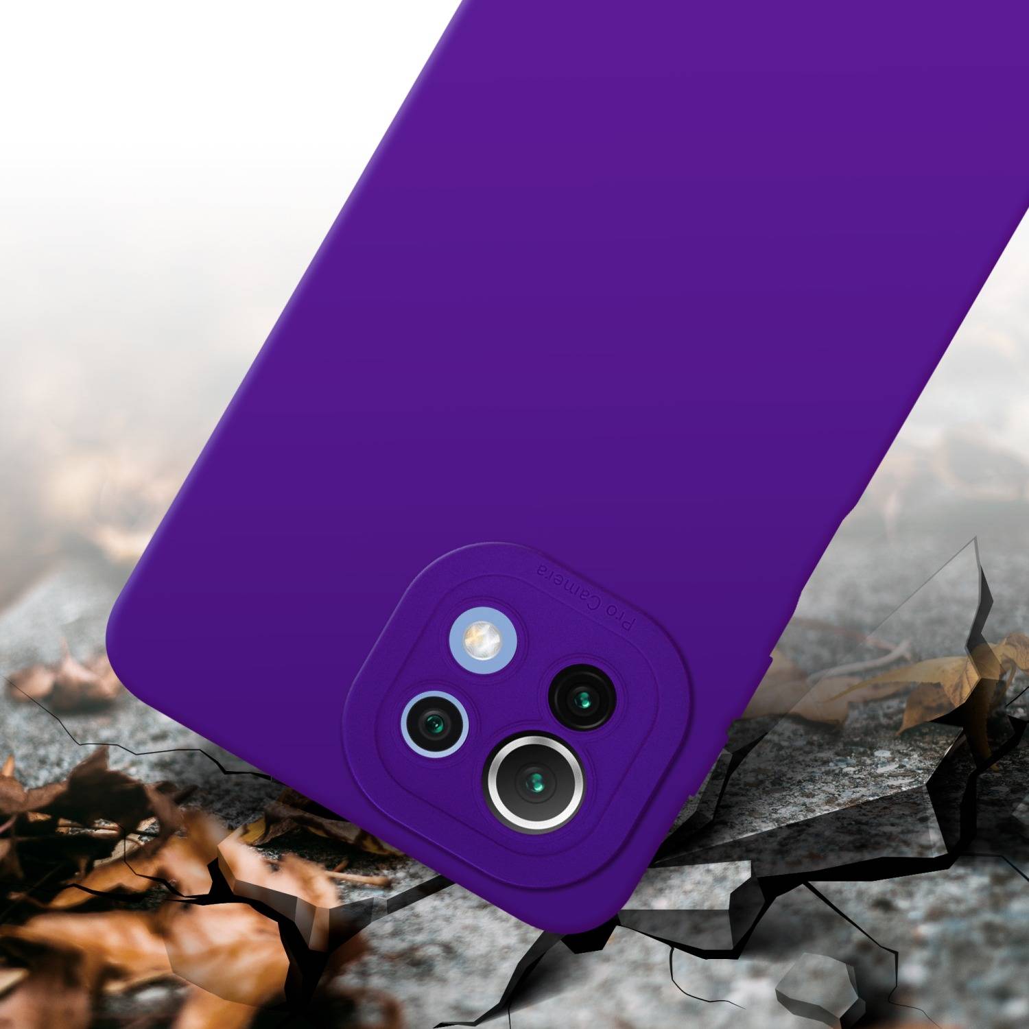 Cadorabo Hülle für Xiaomi Mi 11 LITE (4G / 5G) / 11 LITE NE Schutz Hülle in Lila TPU Silikon Etui Case Handyhülle