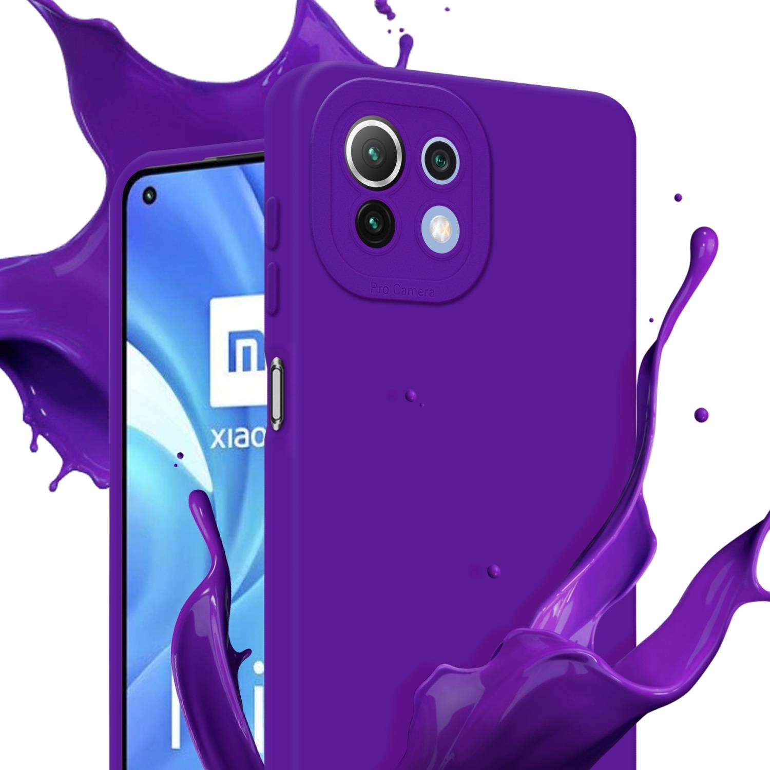 Cadorabo Hülle für Xiaomi Mi 11 LITE (4G / 5G) / 11 LITE NE Schutz Hülle in Lila TPU Silikon Etui Case Handyhülle