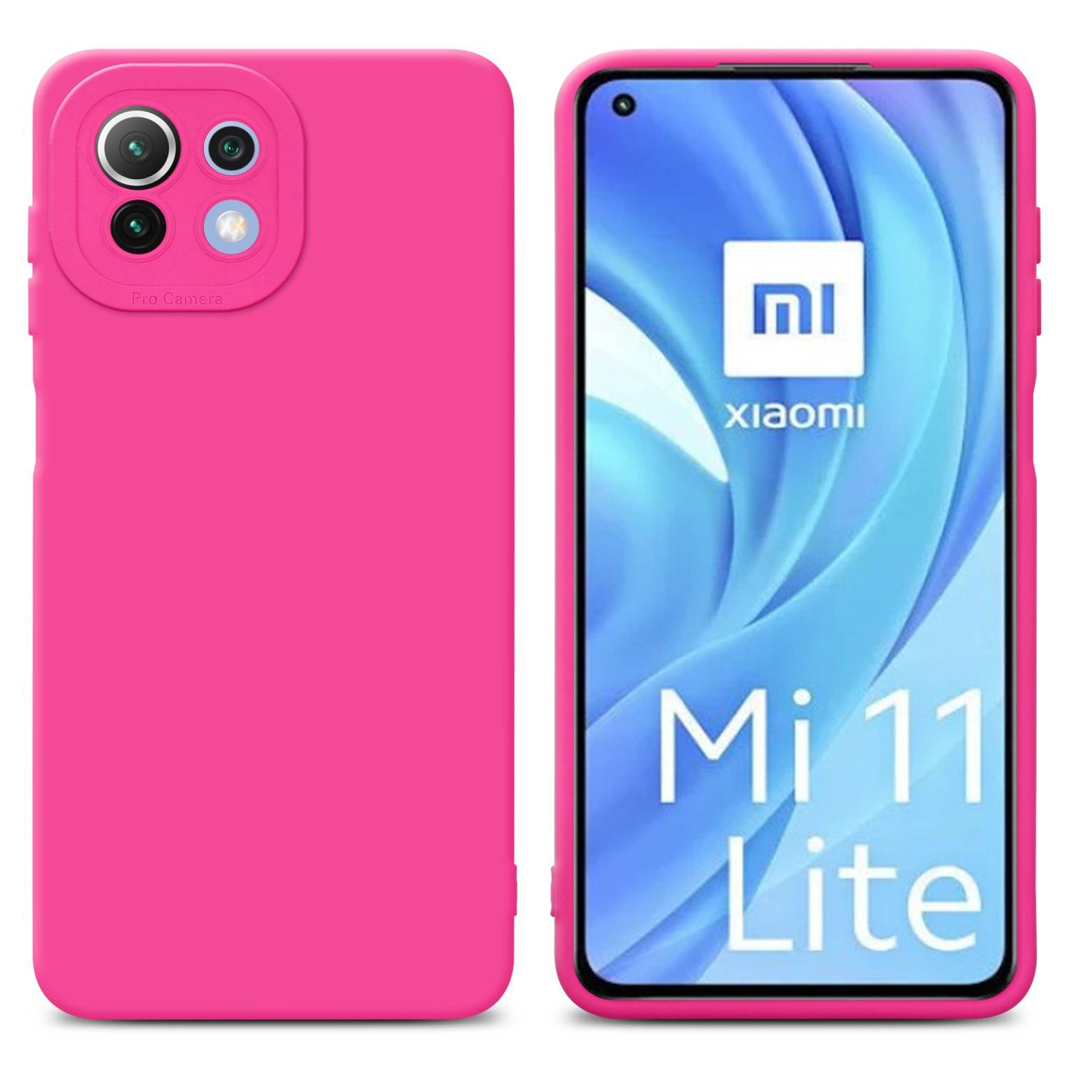 Cadorabo Hülle für Xiaomi Mi 11 LITE (4G / 5G) / 11 LITE NE Schutz Hülle in Pink TPU Silikon Etui Case Handyhülle