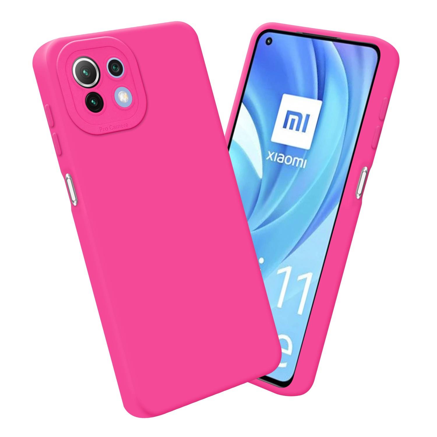 Cadorabo Hülle für Xiaomi Mi 11 LITE (4G / 5G) / 11 LITE NE Schutz Hülle in Pink TPU Silikon Etui Case Handyhülle