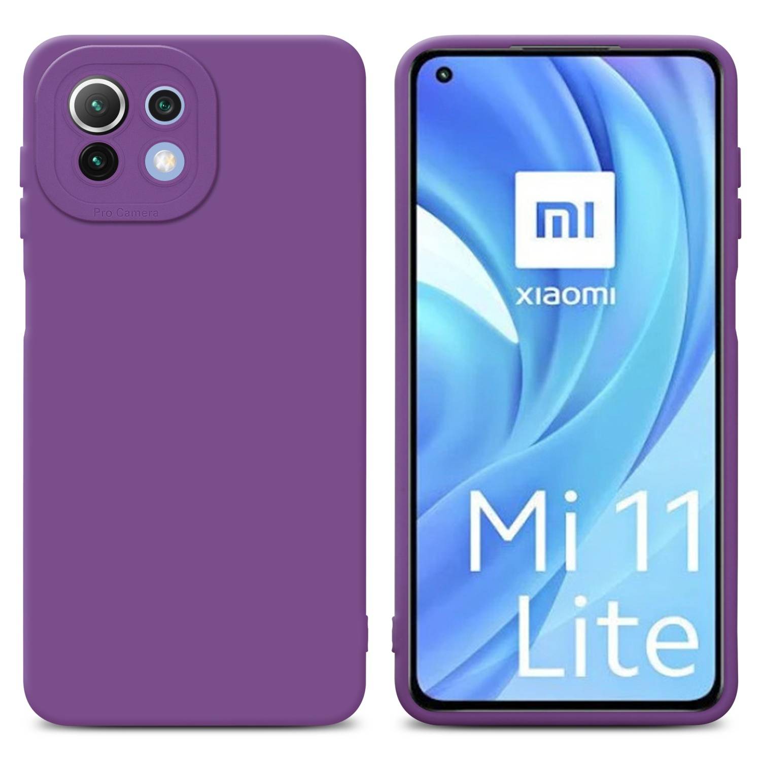 Cadorabo Hülle für Xiaomi Mi 11 LITE (4G / 5G) / 11 LITE NE Schutz Hülle in Lila TPU Silikon Etui Case Handyhülle
